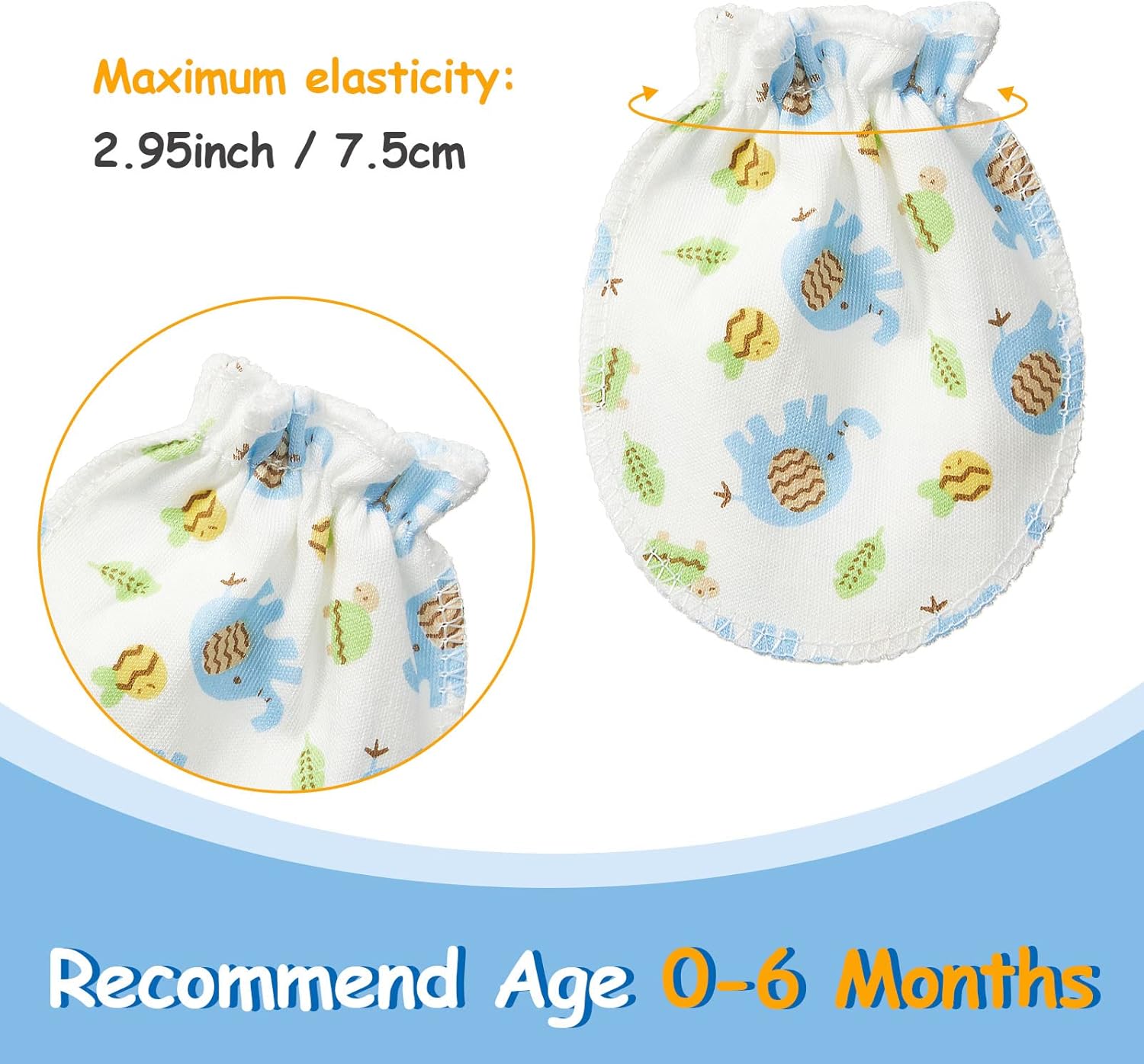 Geyoga 40-Pair Elastic No Scratch Mittens for 0-6 Months