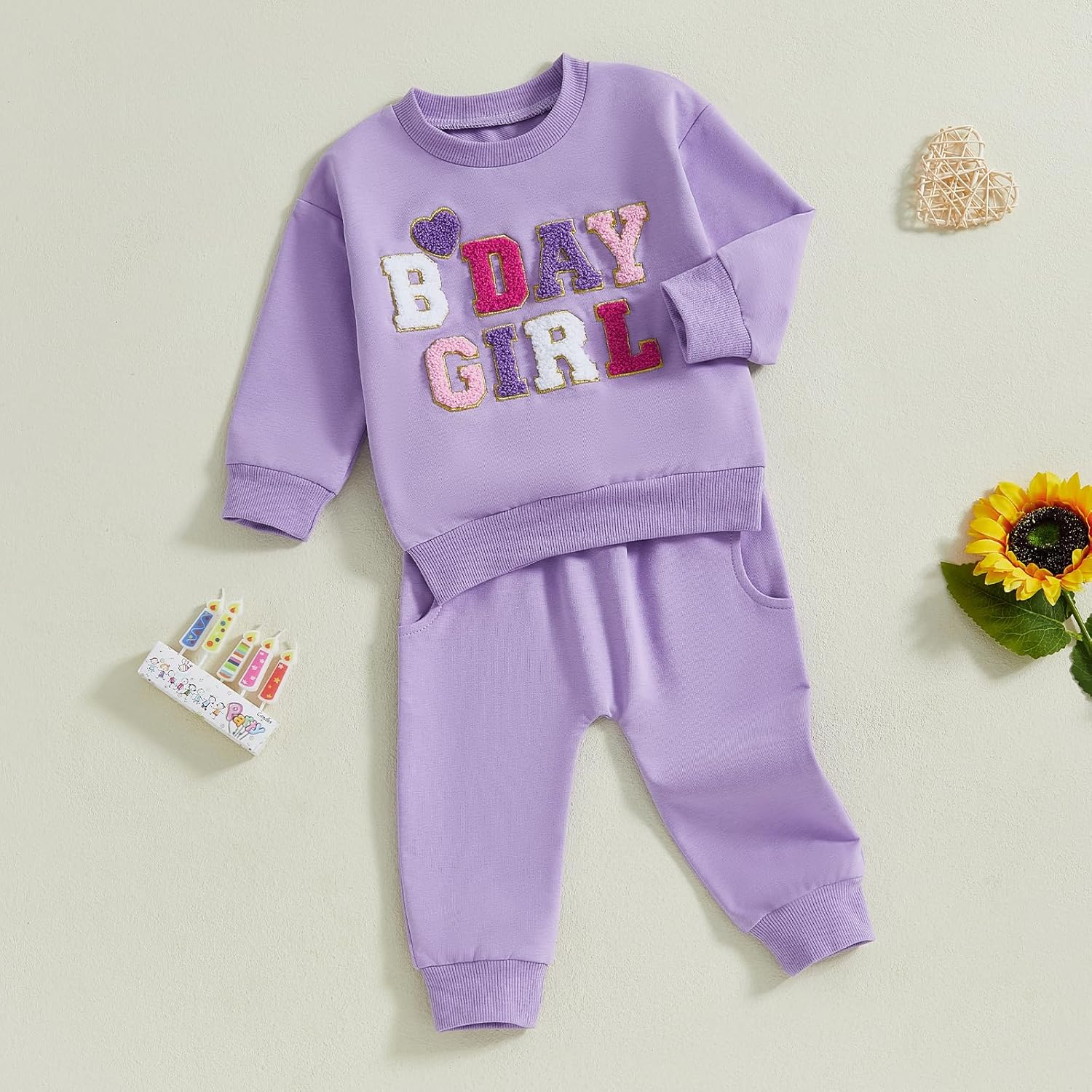 SAYOO Baby Girl Birthday Outfit Set Fall Princess 2Pcs