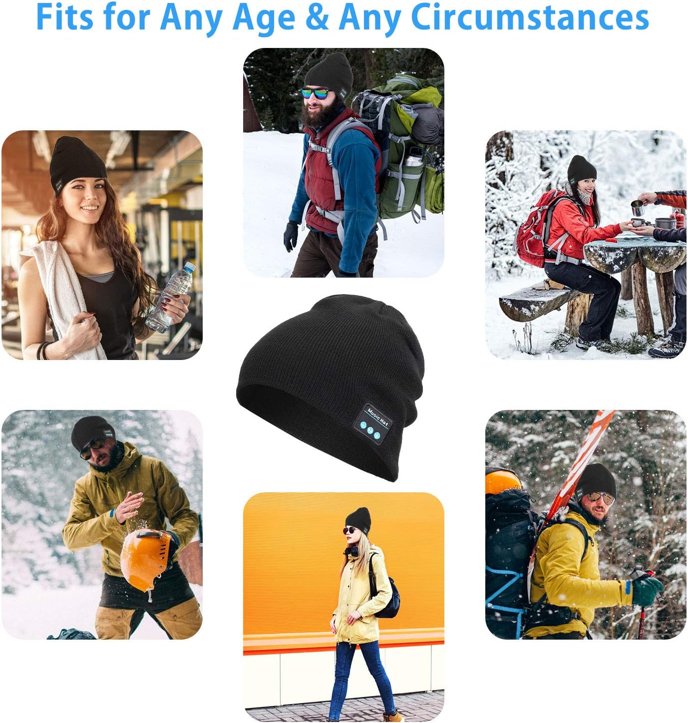 Miserwe Unisex Wireless Beanie for Warm Winter Style