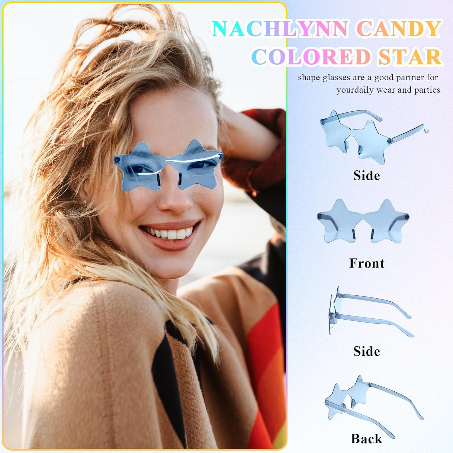 Stylish Translucent Star-Shaped Sunglasses