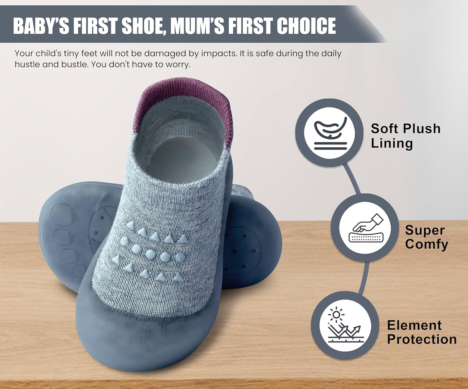 Dookeh Toddler Socks Shoes Anti-Collision Breathable Soft Sole Baby Walking Shoes