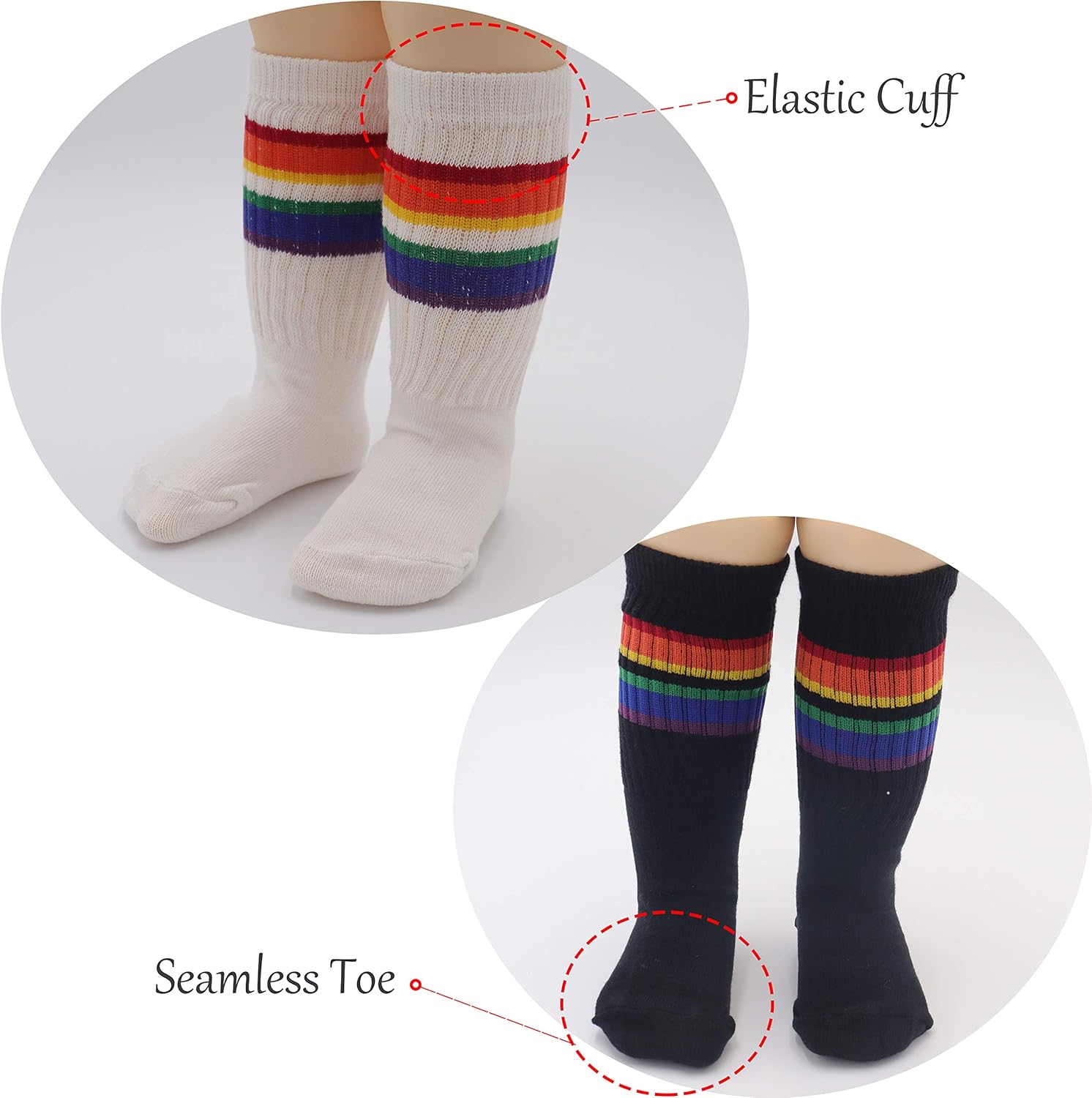 Xiyadun Unisex Toddler Child Cotton Knee High Socks 1-9 Years