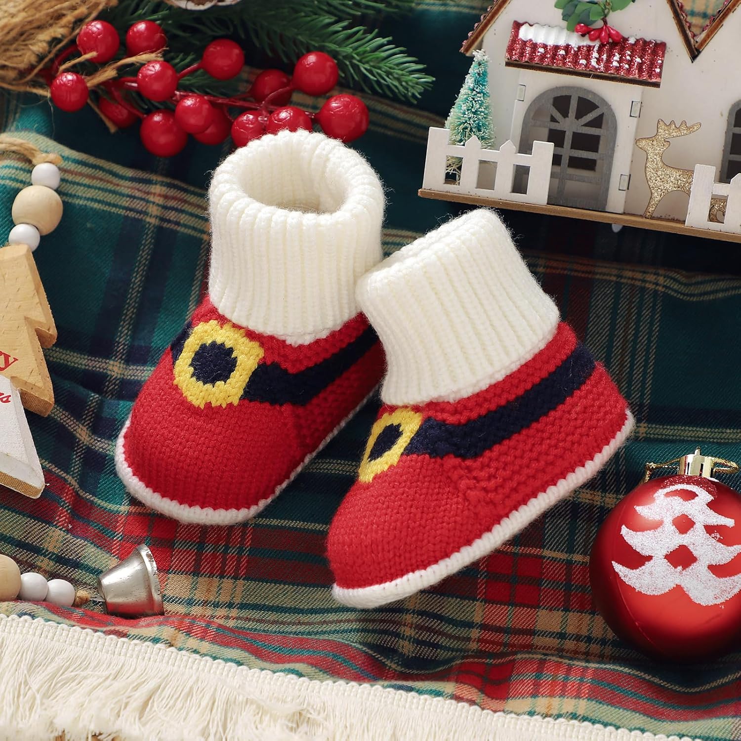 Adorable Christmas Booties for Babies