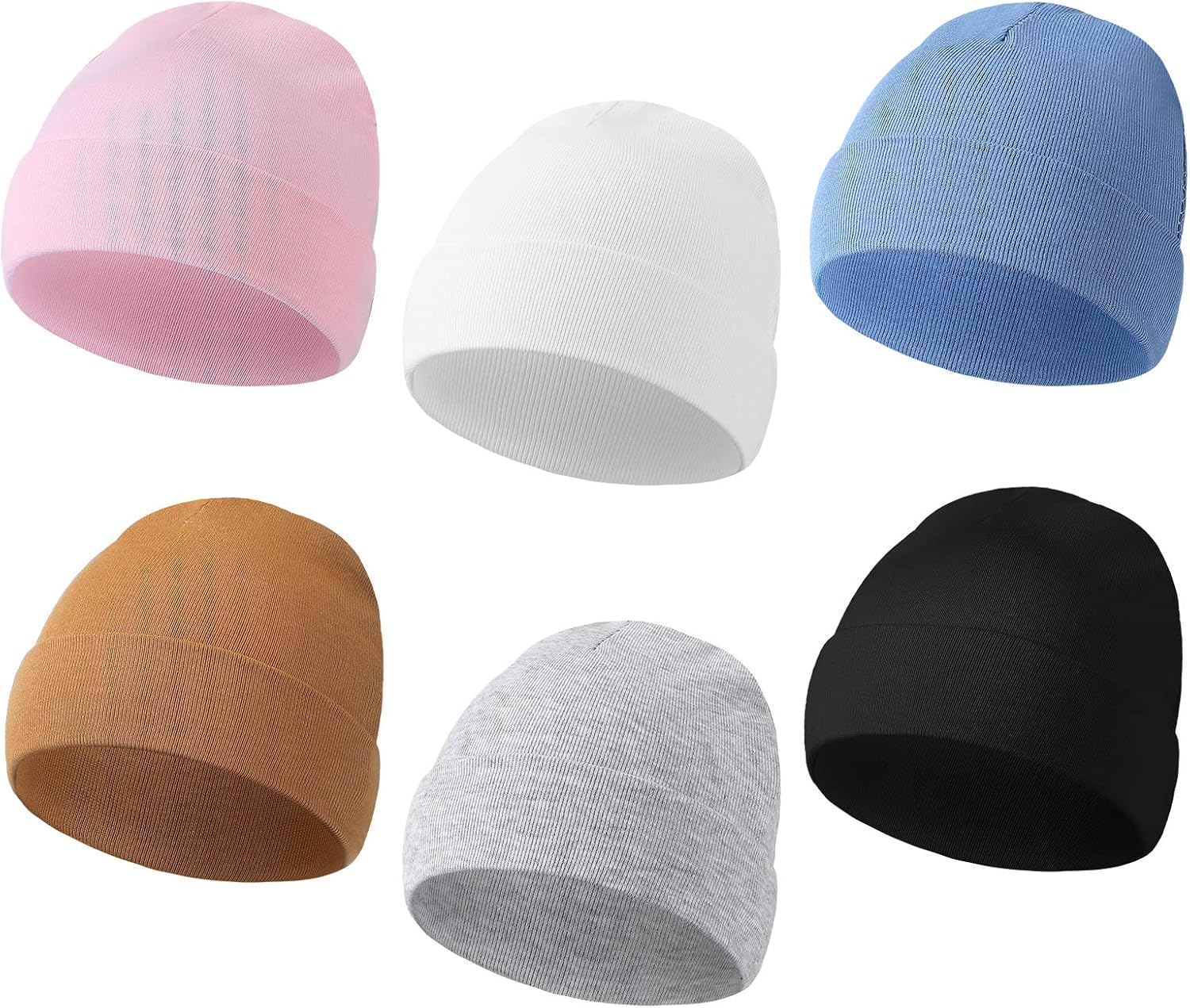 6-Piece Newcotte Cotton Baby Beanie Hats for Premie