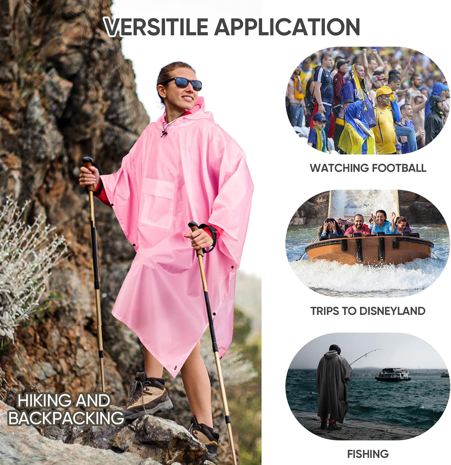 PTEROMY Hooded Unisex Rain Poncho