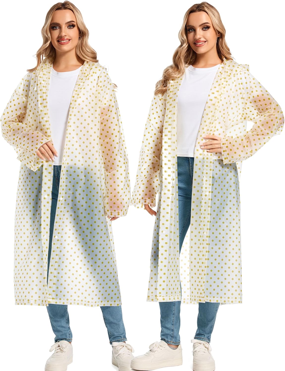 Borogo 2PCS Reusable Rain Coats Durable Water-Resistant