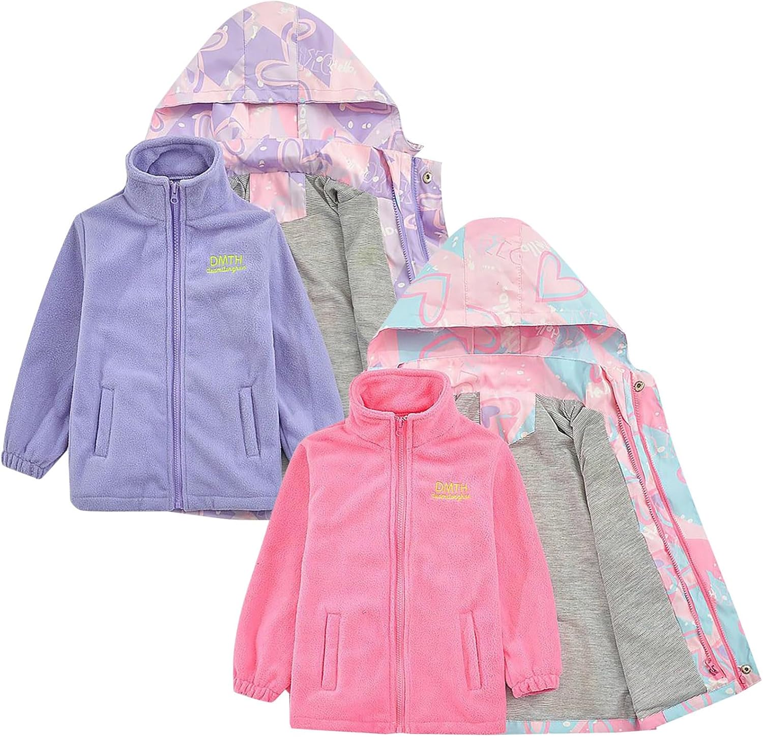 2Pcs waterproof jacket for girls windproof comfortable