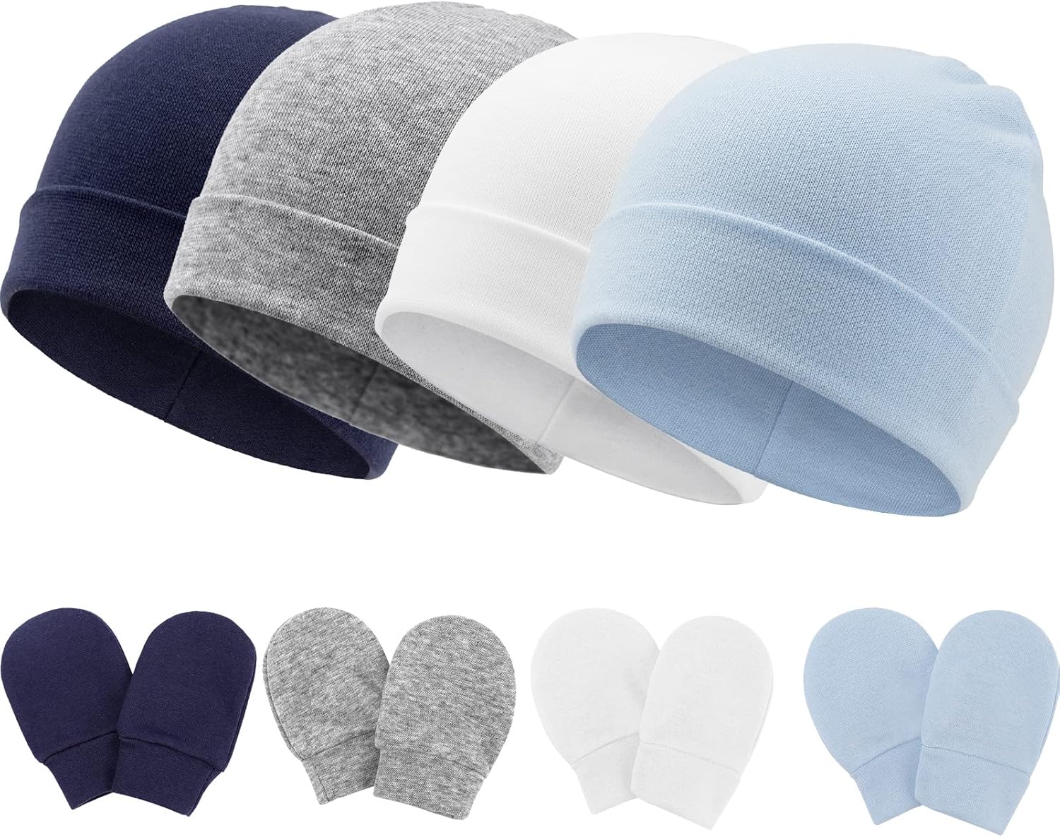 Perfect for Newborns DRESHOW BQUBO Baby Hats and Mittens Set