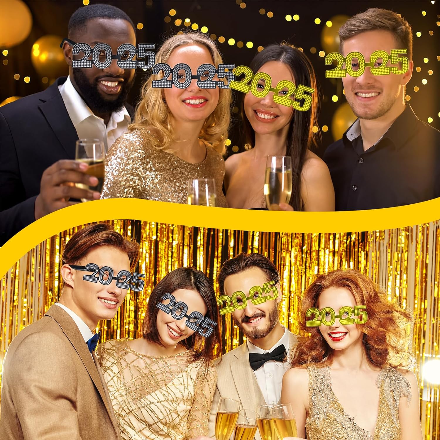 2025 Number Glitter Sunglasses