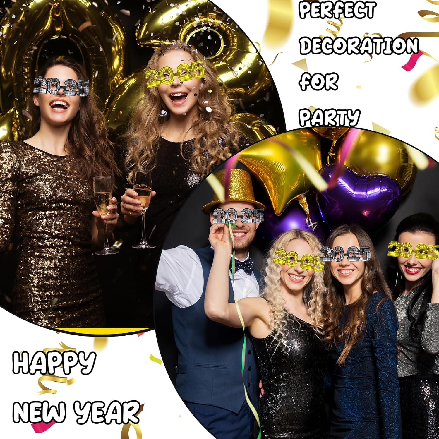 2025 Number Glitter Sunglasses