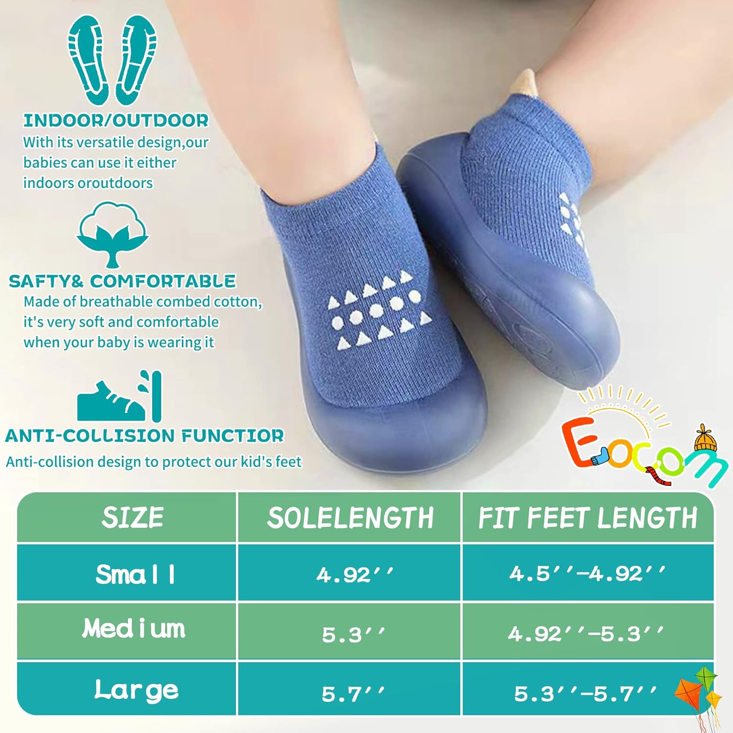 Eocom Cute Non-Skid Fluffy Toddler Booties for Walking