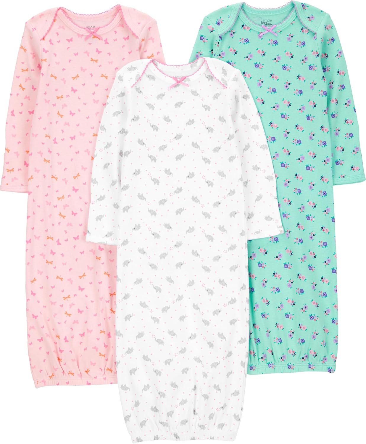 Simple Joys by Carters Baby Girl 3-Pack Cotton Sleep Gown Set