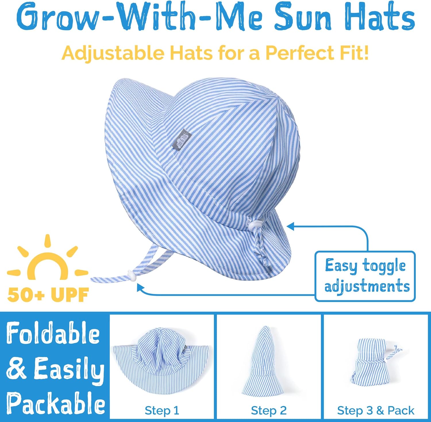 JAN JUL 50UPF Cotton Sun Hat for Kids - UV Protection Adjustability