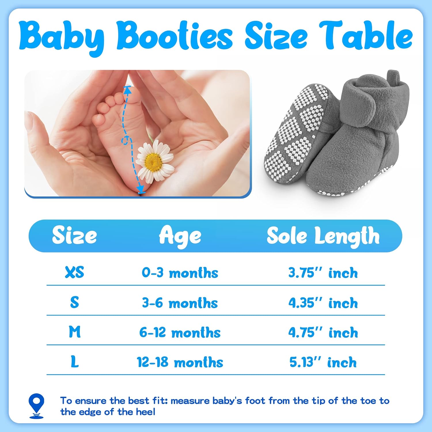 Adjustable Soft Fleece Baby Boots