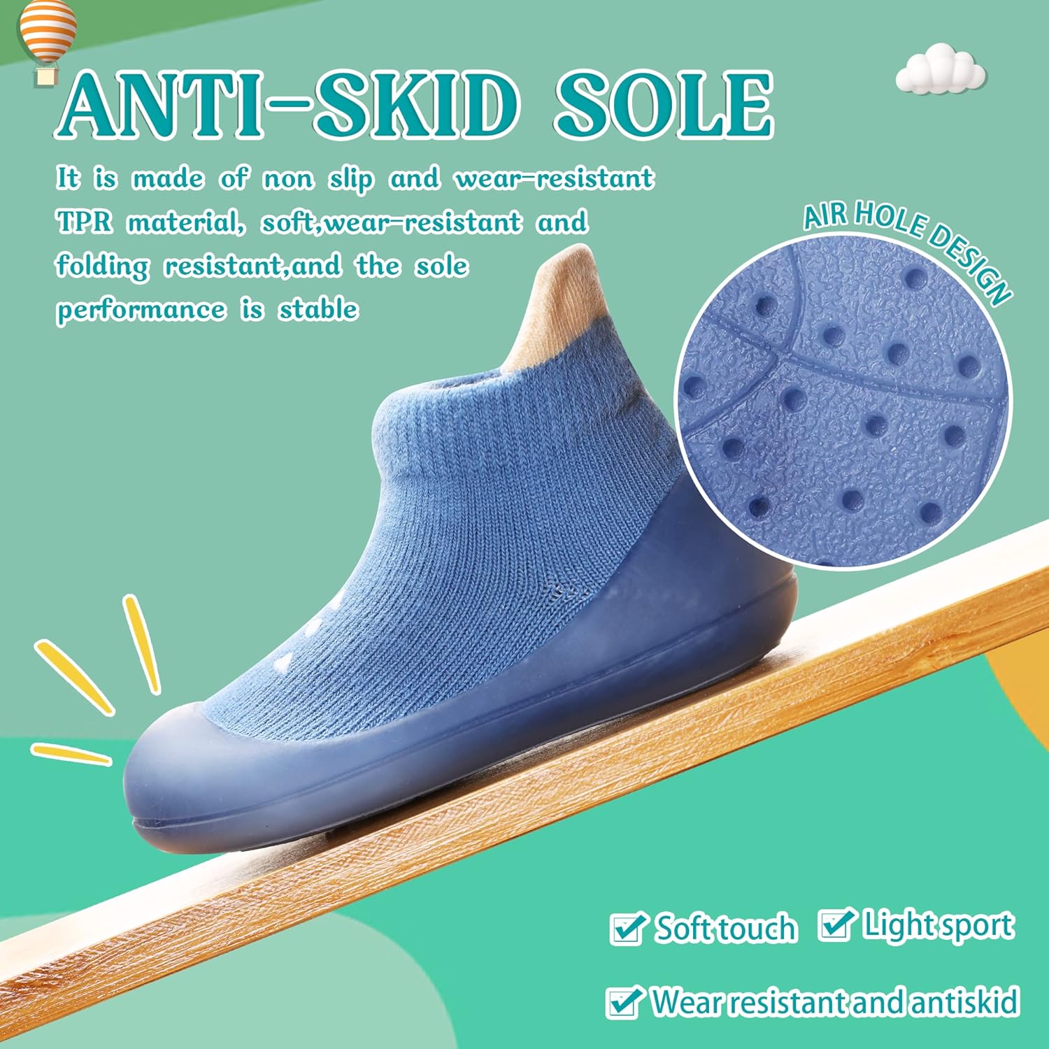Eocom Cute Non-Skid Fluffy Toddler Booties for Walking