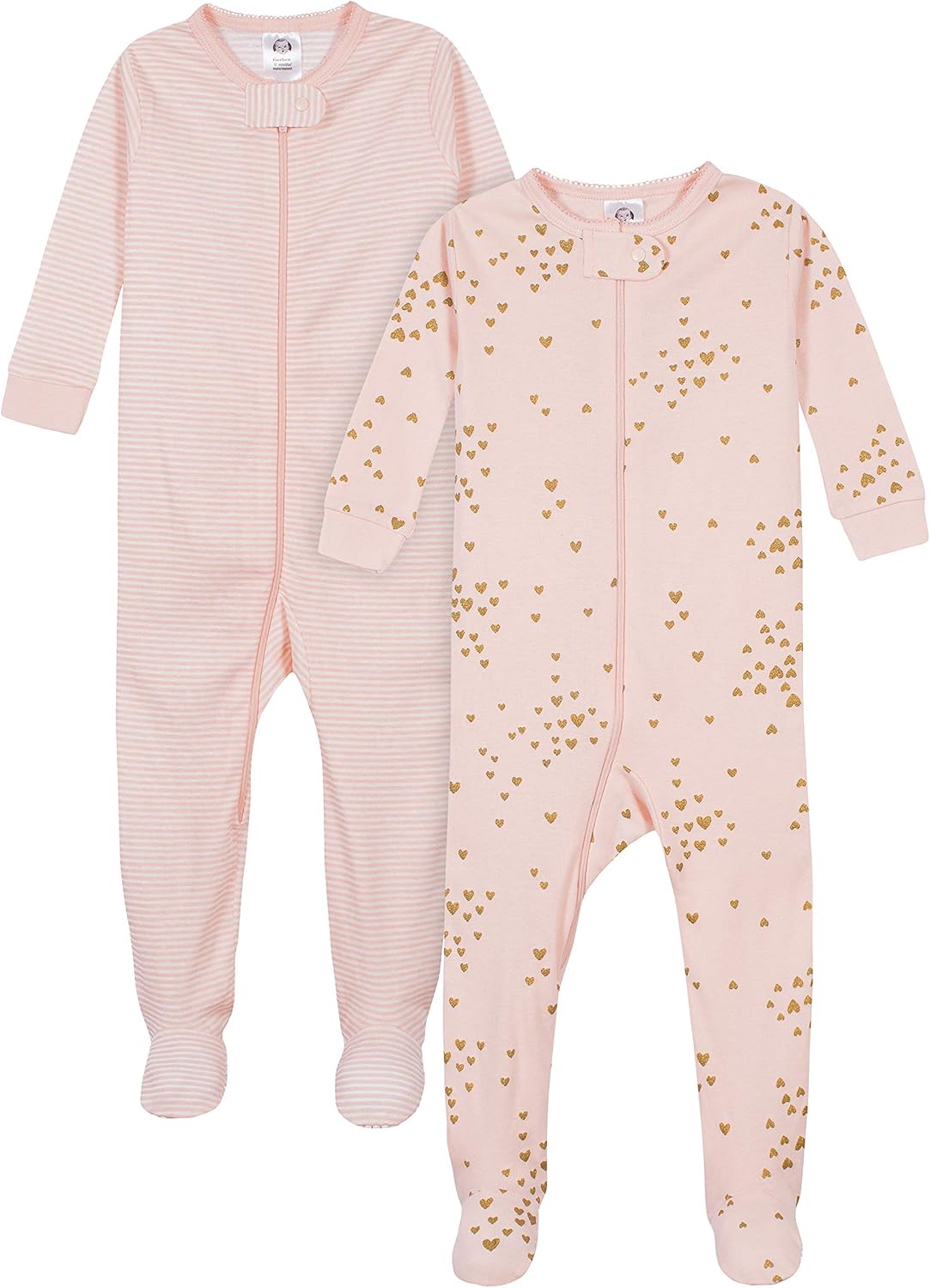 Gerber Baby Girls 2-Pack Footed Pajamas - Snug Safe