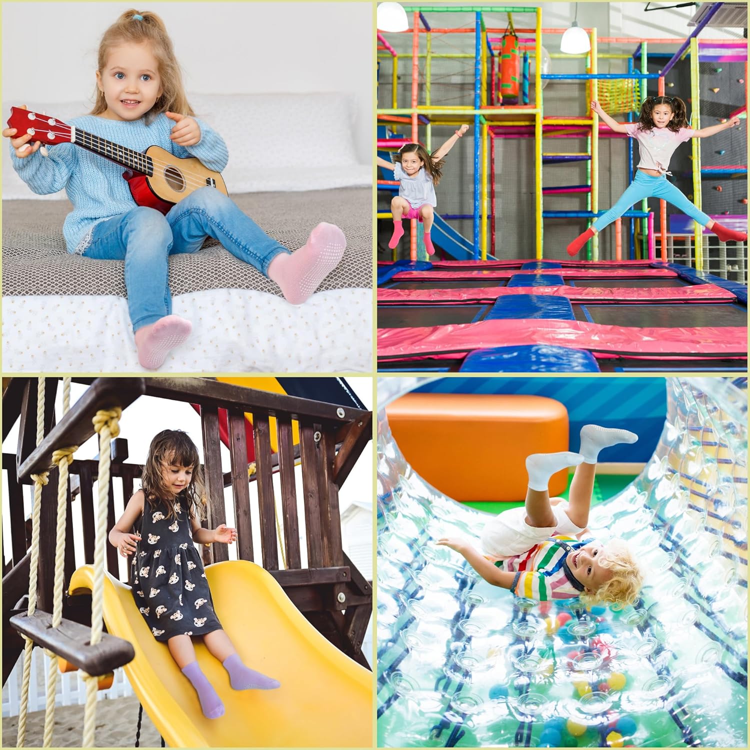 Tphon Toddler Girls Non-Slip Socks for 1-7 Years