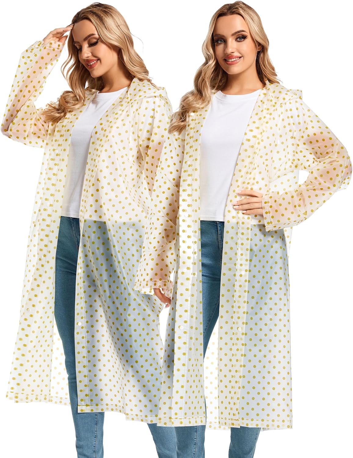 Borogo 2PCS Reusable Rain Coats Durable Water-Resistant
