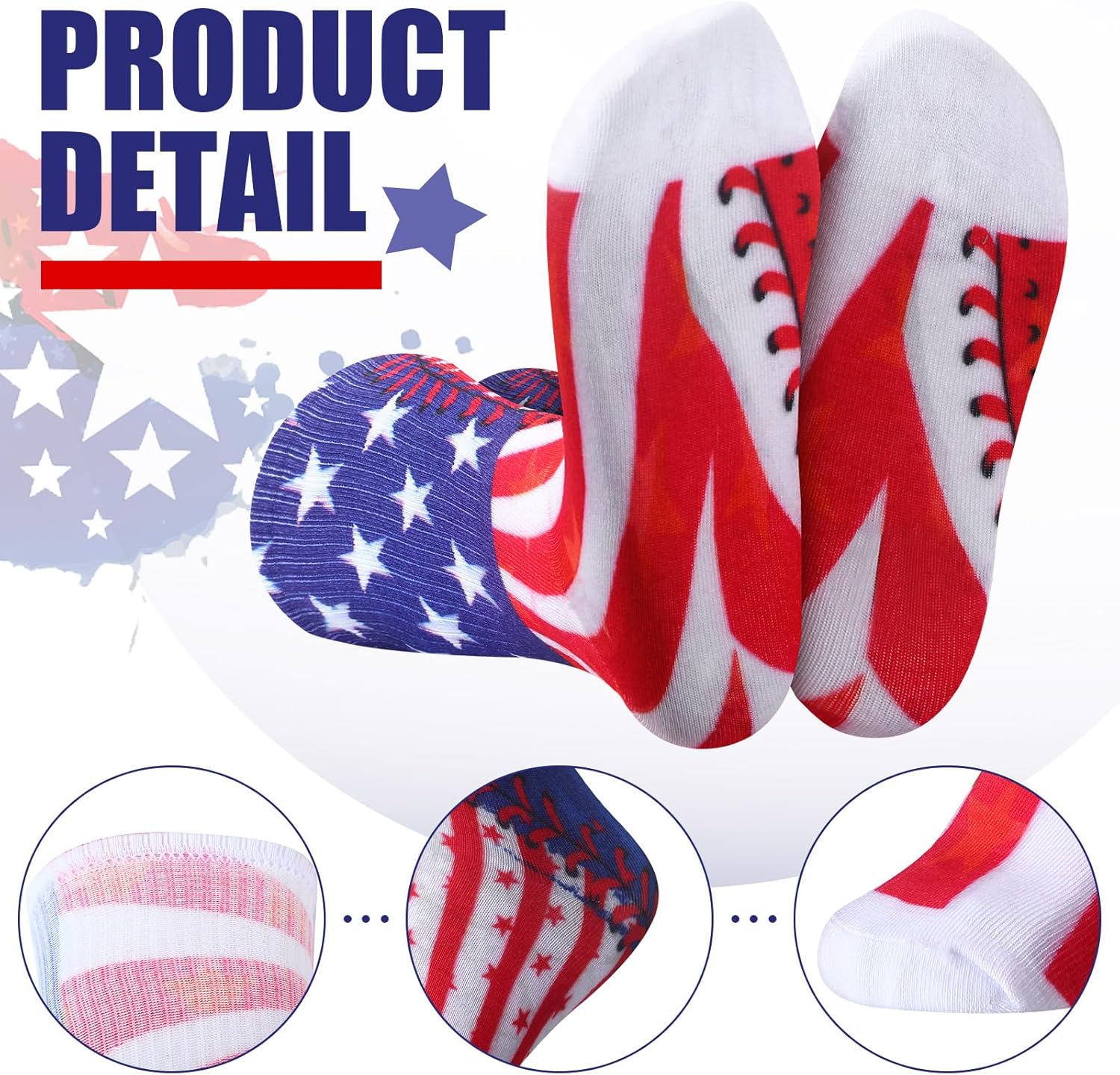 Jeyiour 10-Pair Mid Calf Baseball Crew Socks Patriotic Anthology
