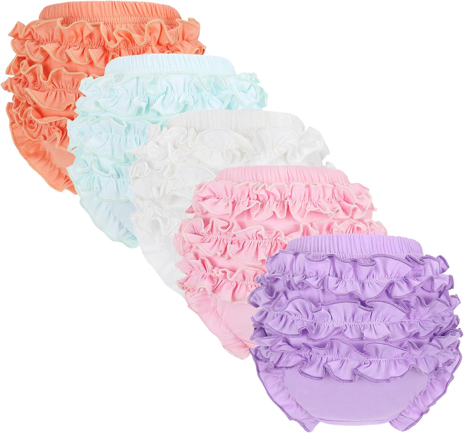 5-Pack Ruffle Diaper Covers for Toddler Girls