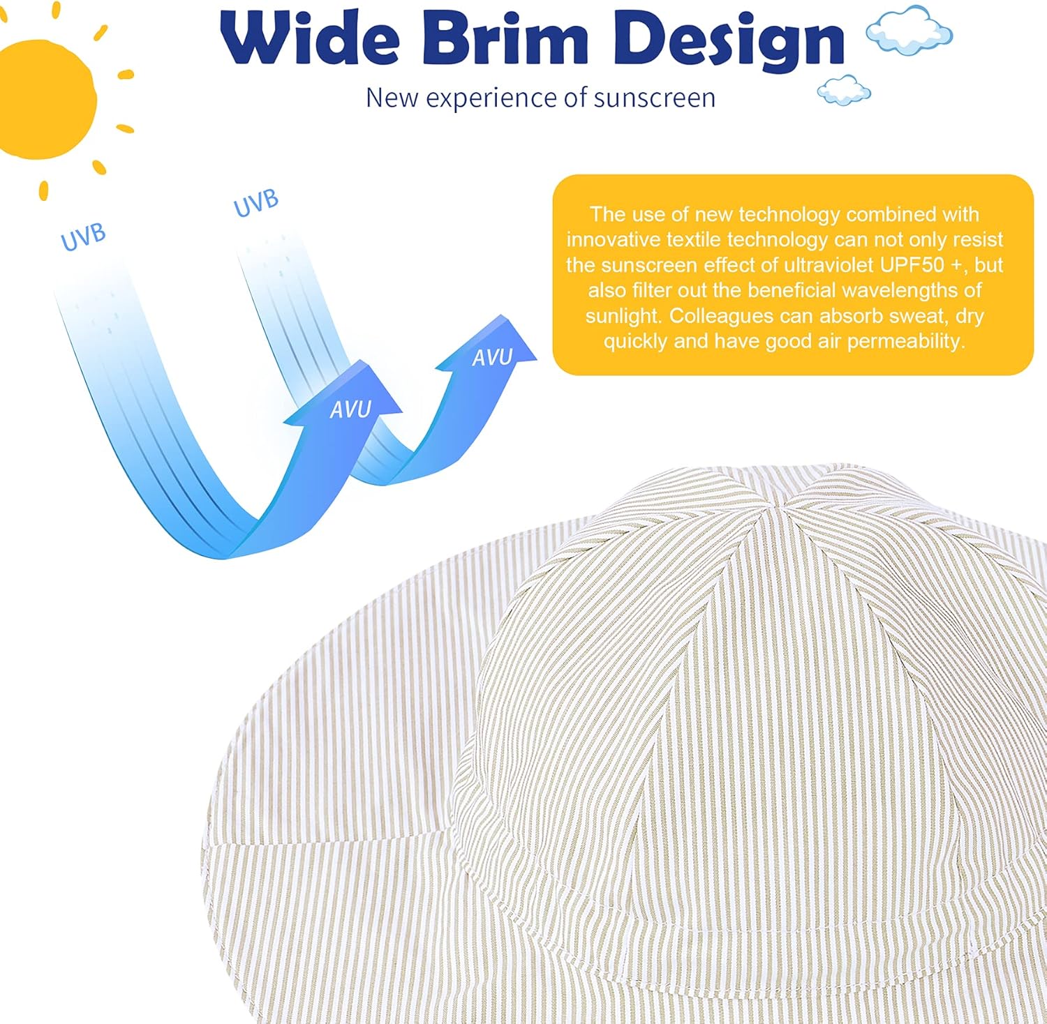 Zando Baby Sun Hat UPF 50 Protection