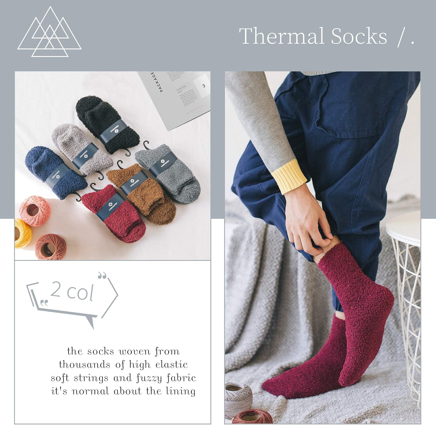 DYW Mens Warm Cozy Fuzzy Slipper Socks - Perfect for Winter