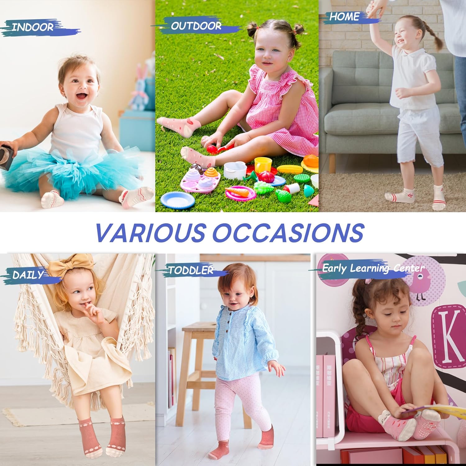 SkiBeaut Non-Slip Ankle Socks for Toddlers