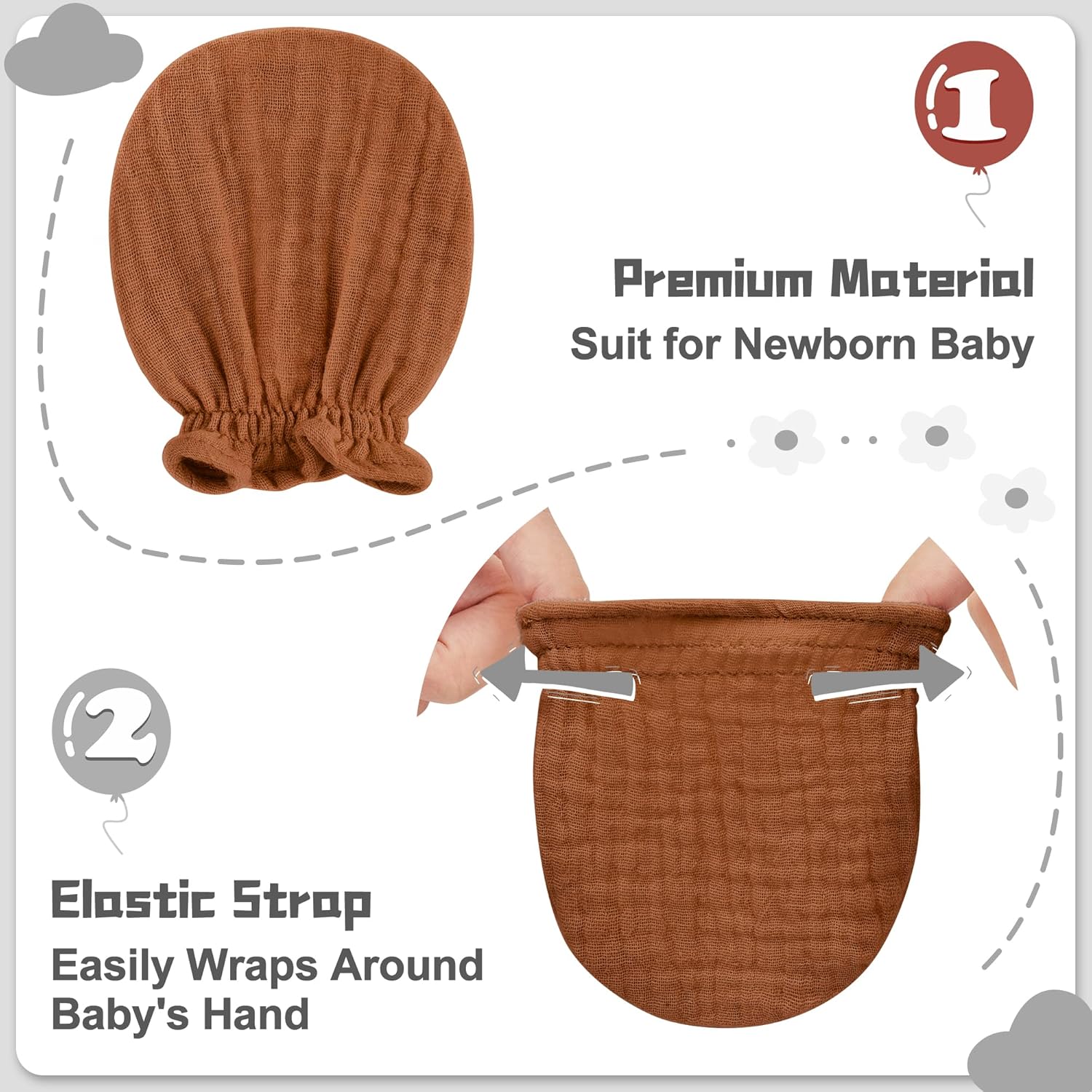 Pro Goleem Soft Breathable Baby Mittens for Newborns