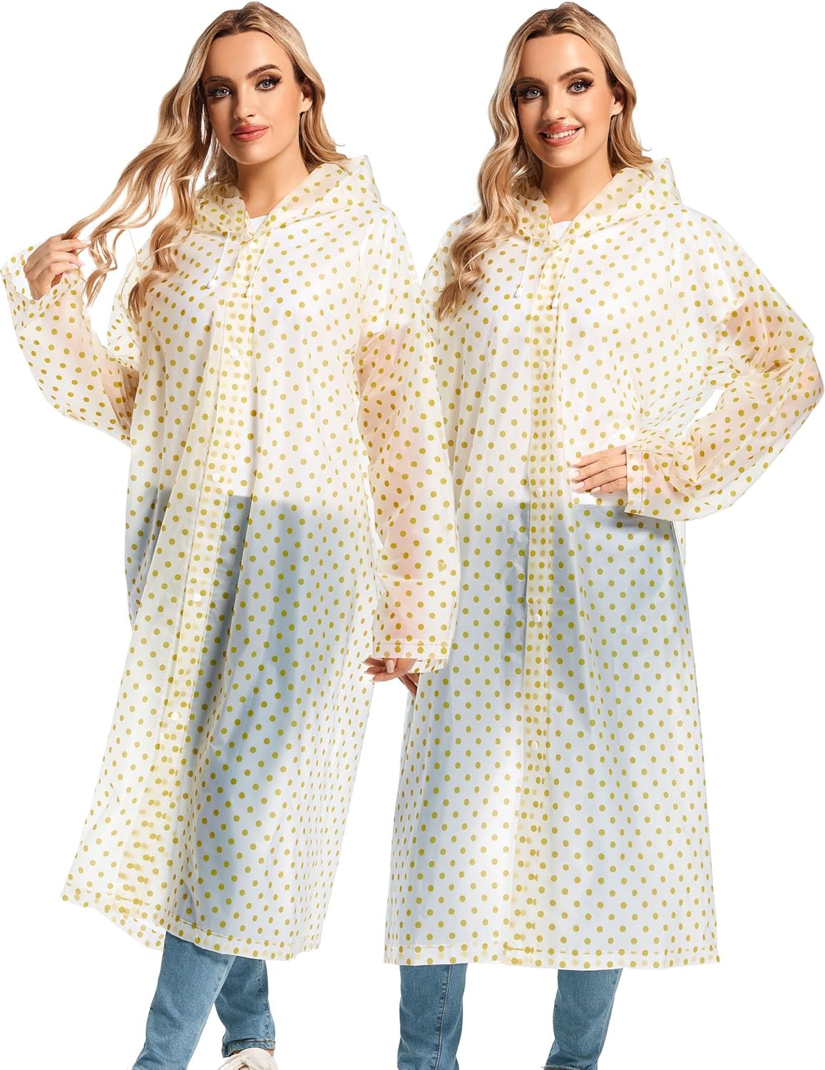 Borogo 2PCS Reusable Rain Coats Durable Water-Resistant