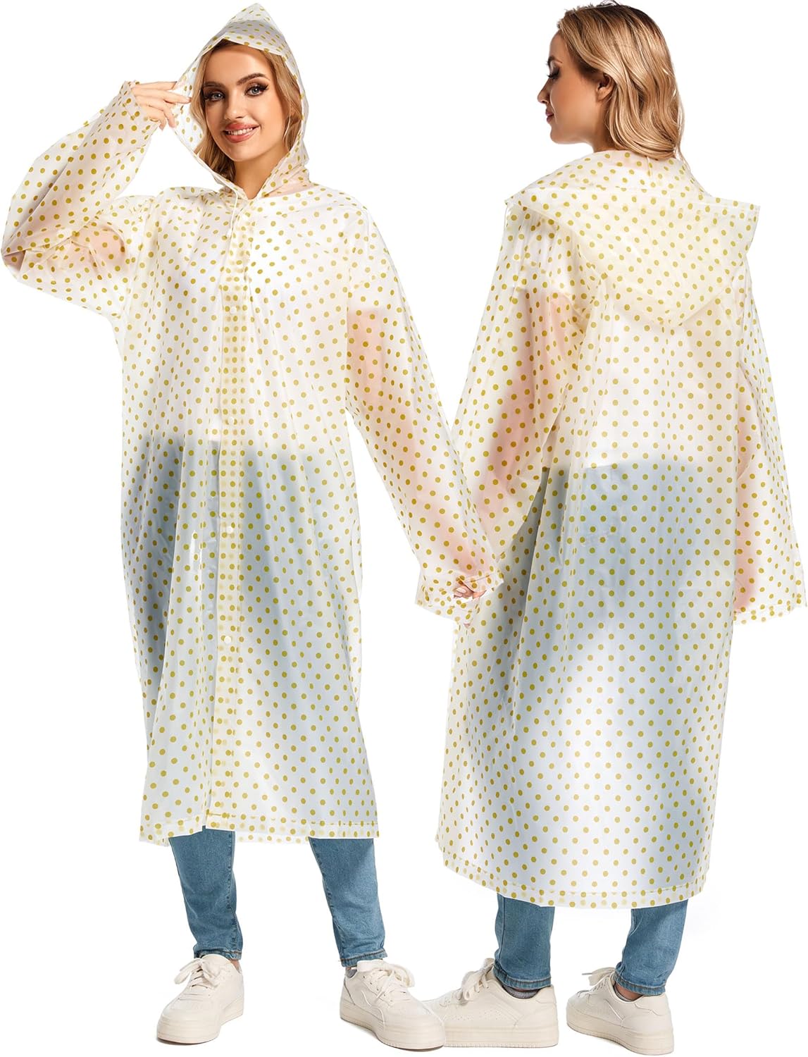 Borogo 2PCS Reusable Rain Coats Durable Water-Resistant