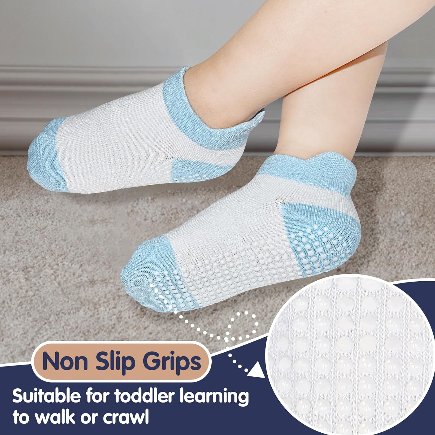 SkiBeaut Baby Socks Grip-A-Comfort Fit