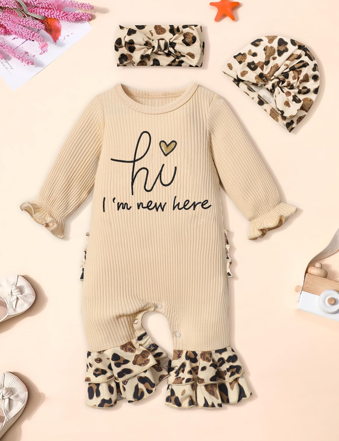 Snug Soft Baby Girl One-Piece Ruffle Romper for Newborns Infants