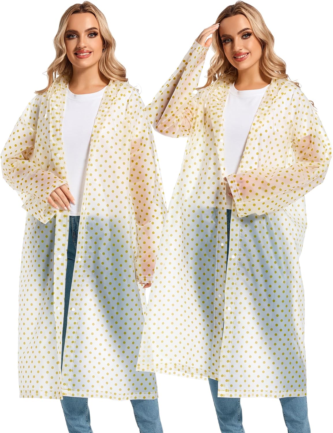 Borogo 2PCS Reusable Rain Coats Durable Water-Resistant