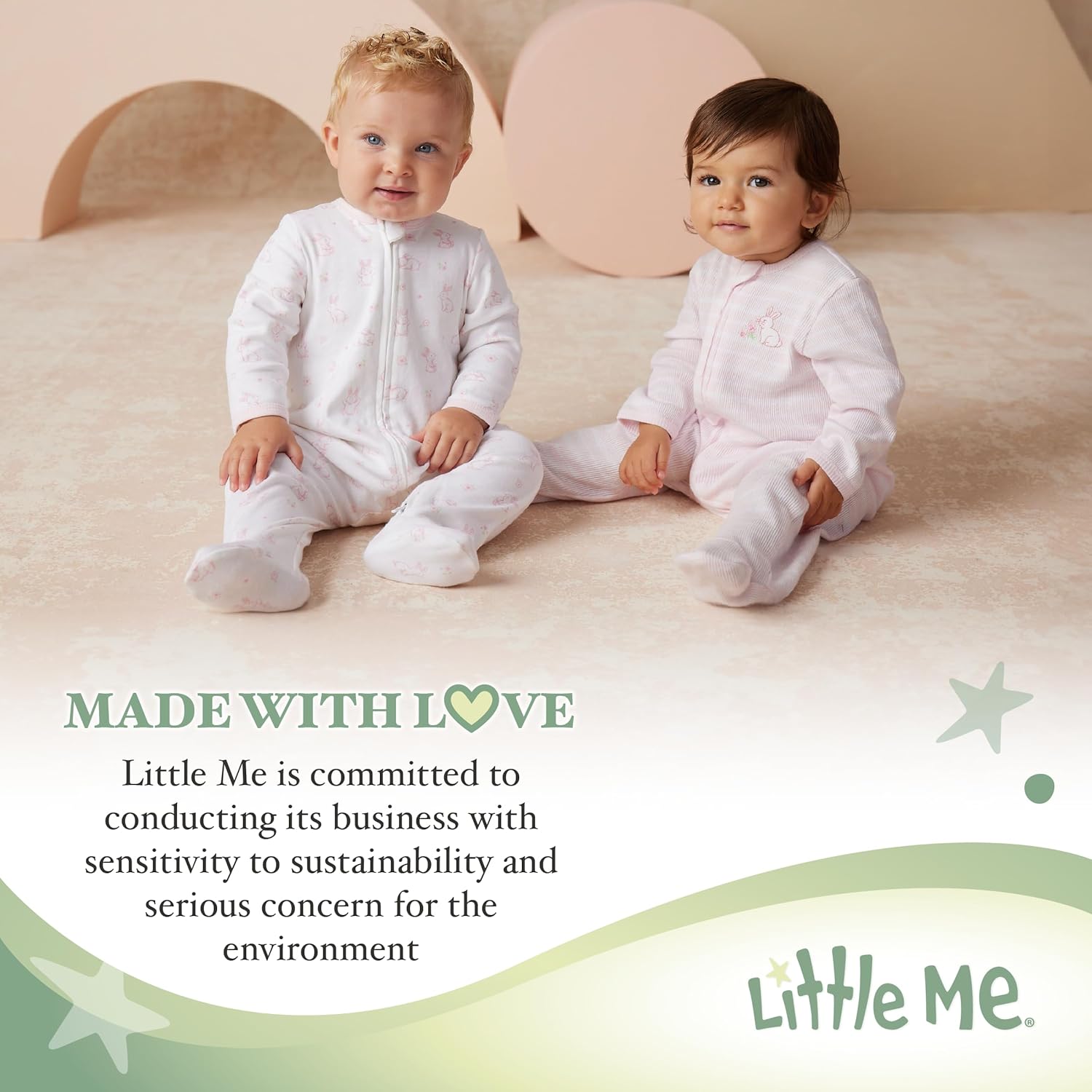 Little Me Baby Nightgown Hat Set - Soft Cotton for Newborns