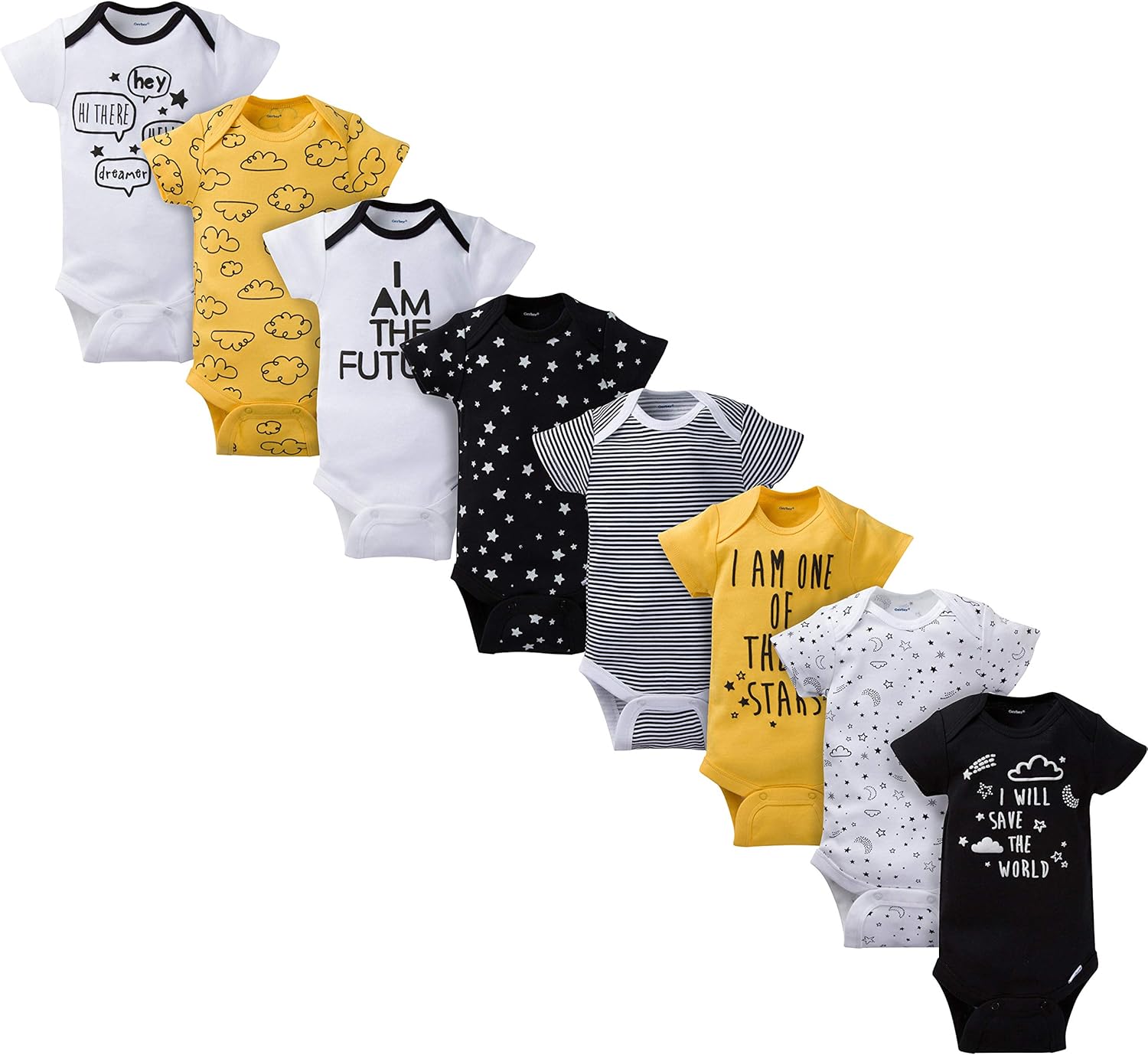 Perfect for daily wear 8-Piece Gerber Baby Onesie Bodysuits