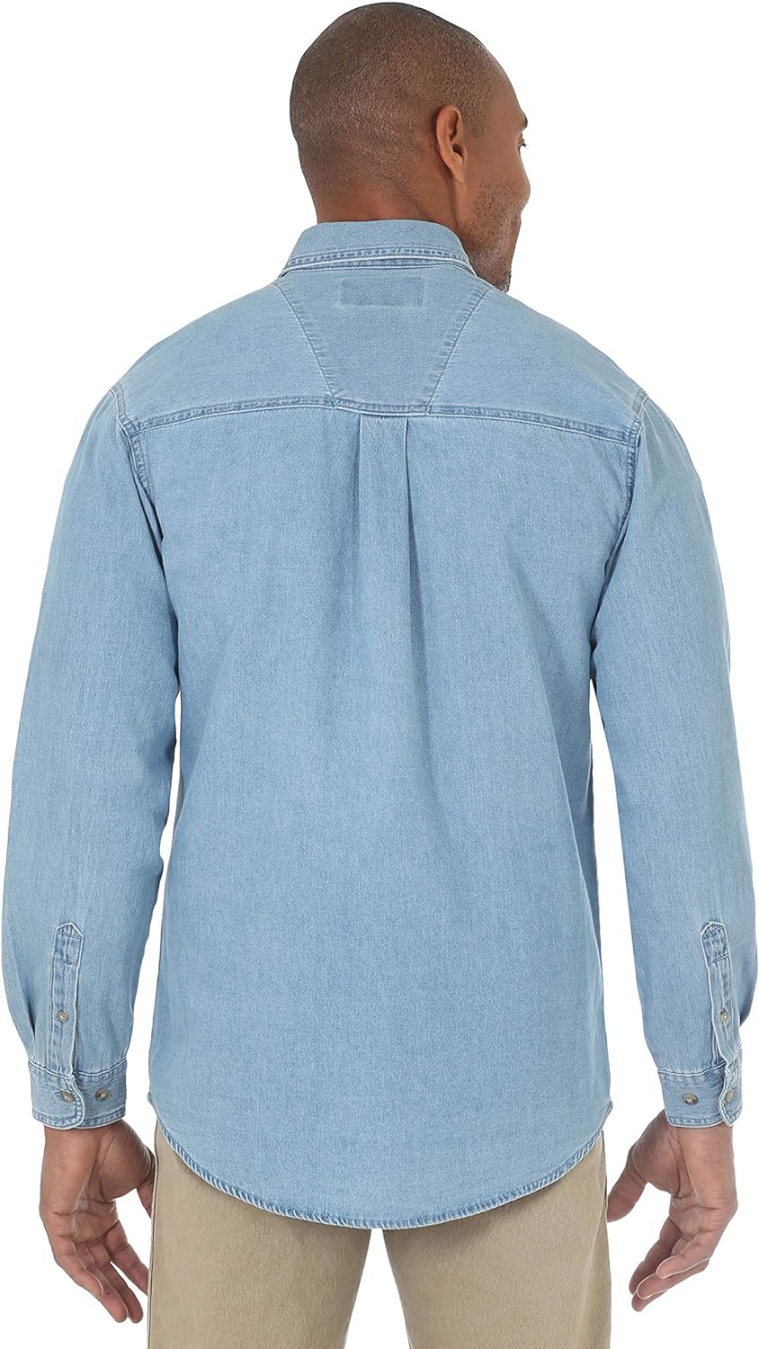 Premium Stone Wash Mens Denim Button Down Shirt