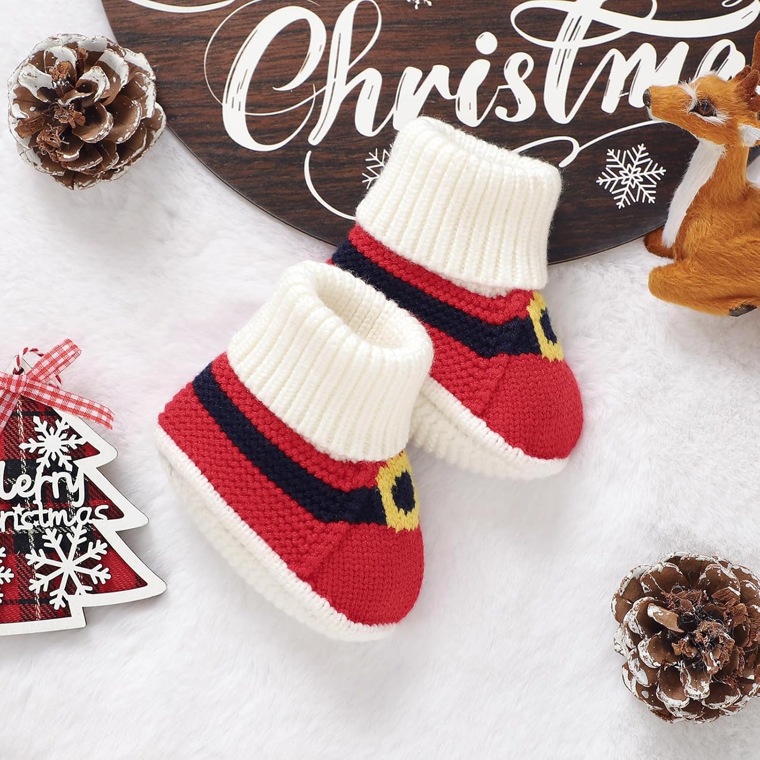 Adorable Christmas Booties for Babies