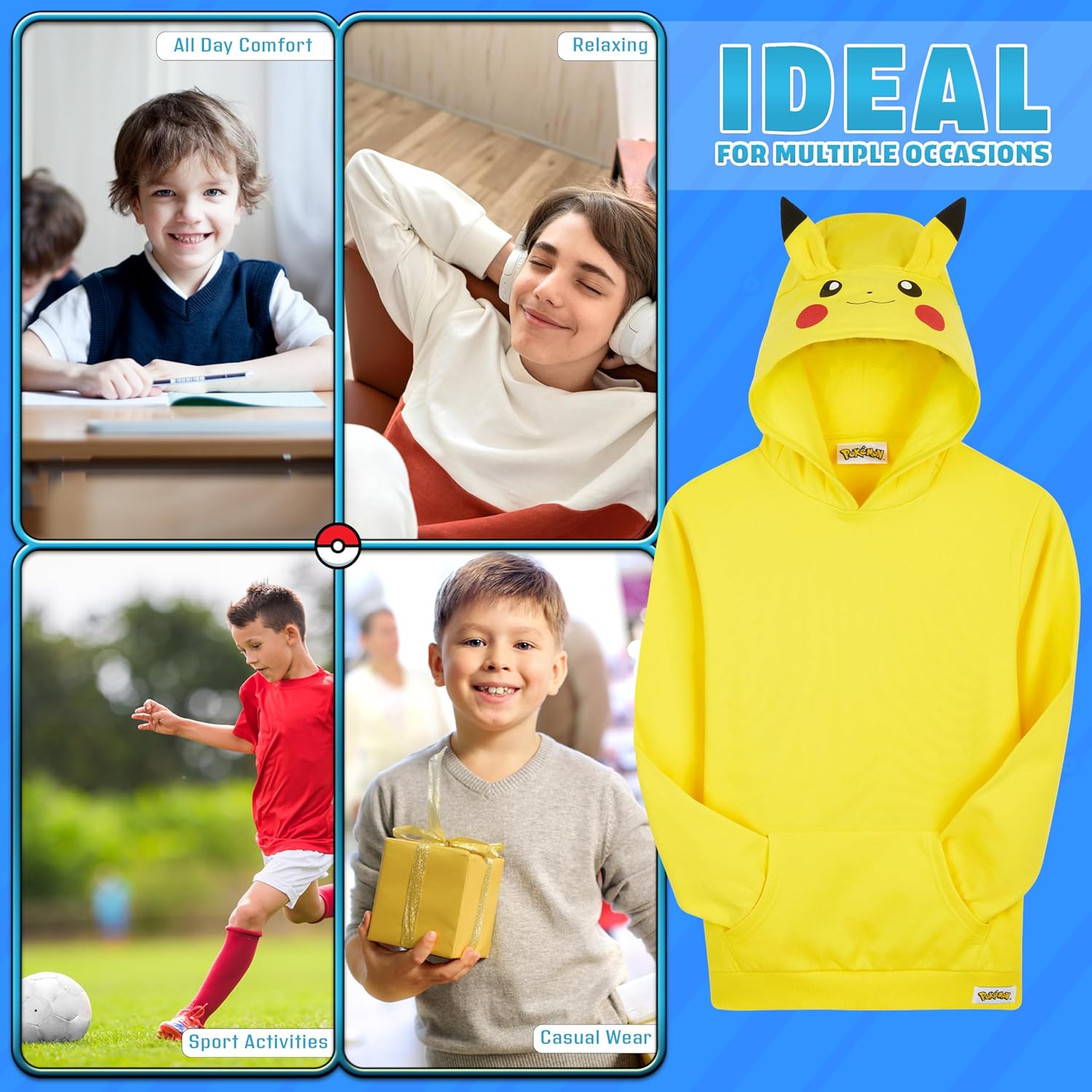 Pokemon Hoodie for Boys Teens