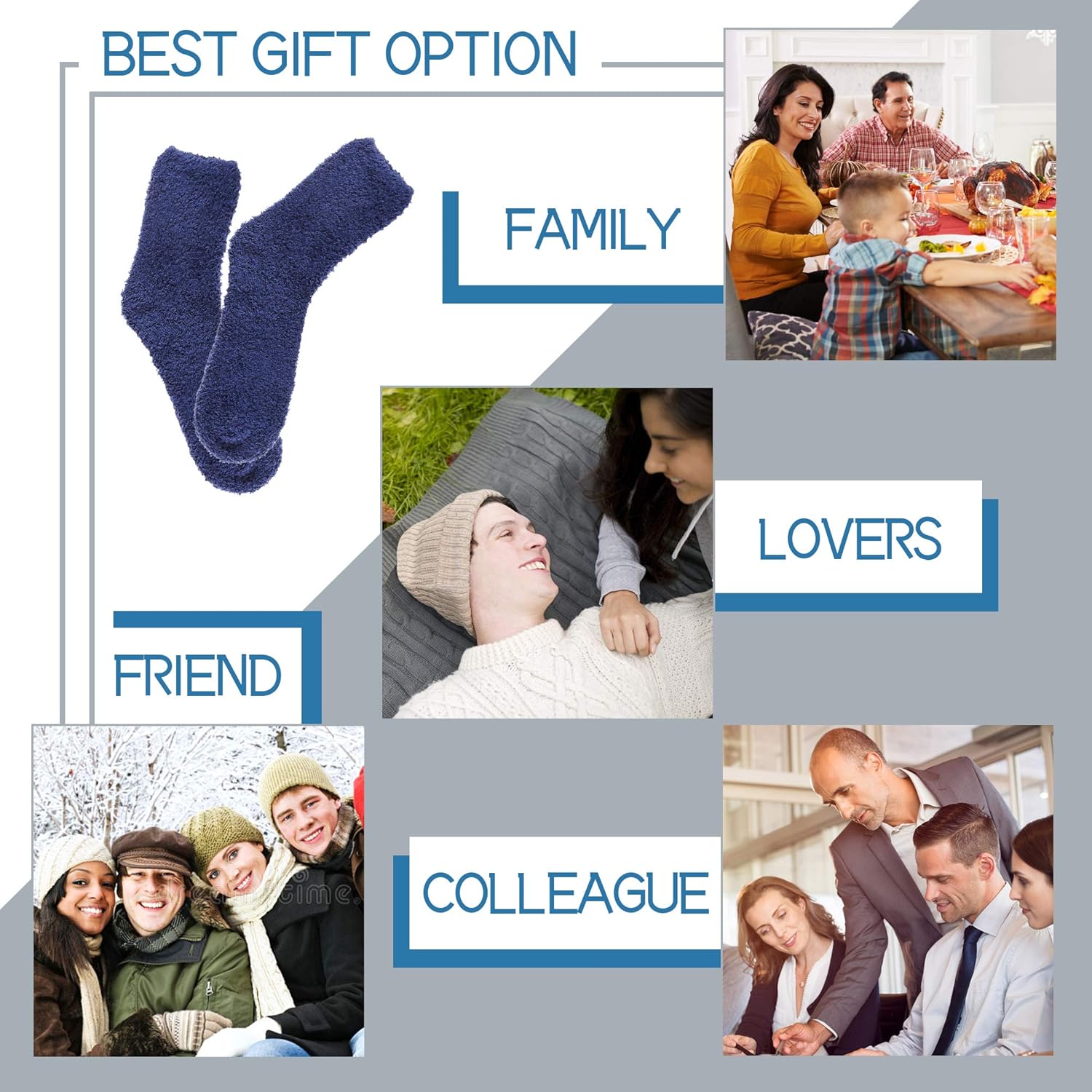 DYW Mens Warm Cozy Fuzzy Slipper Socks - Perfect for Winter