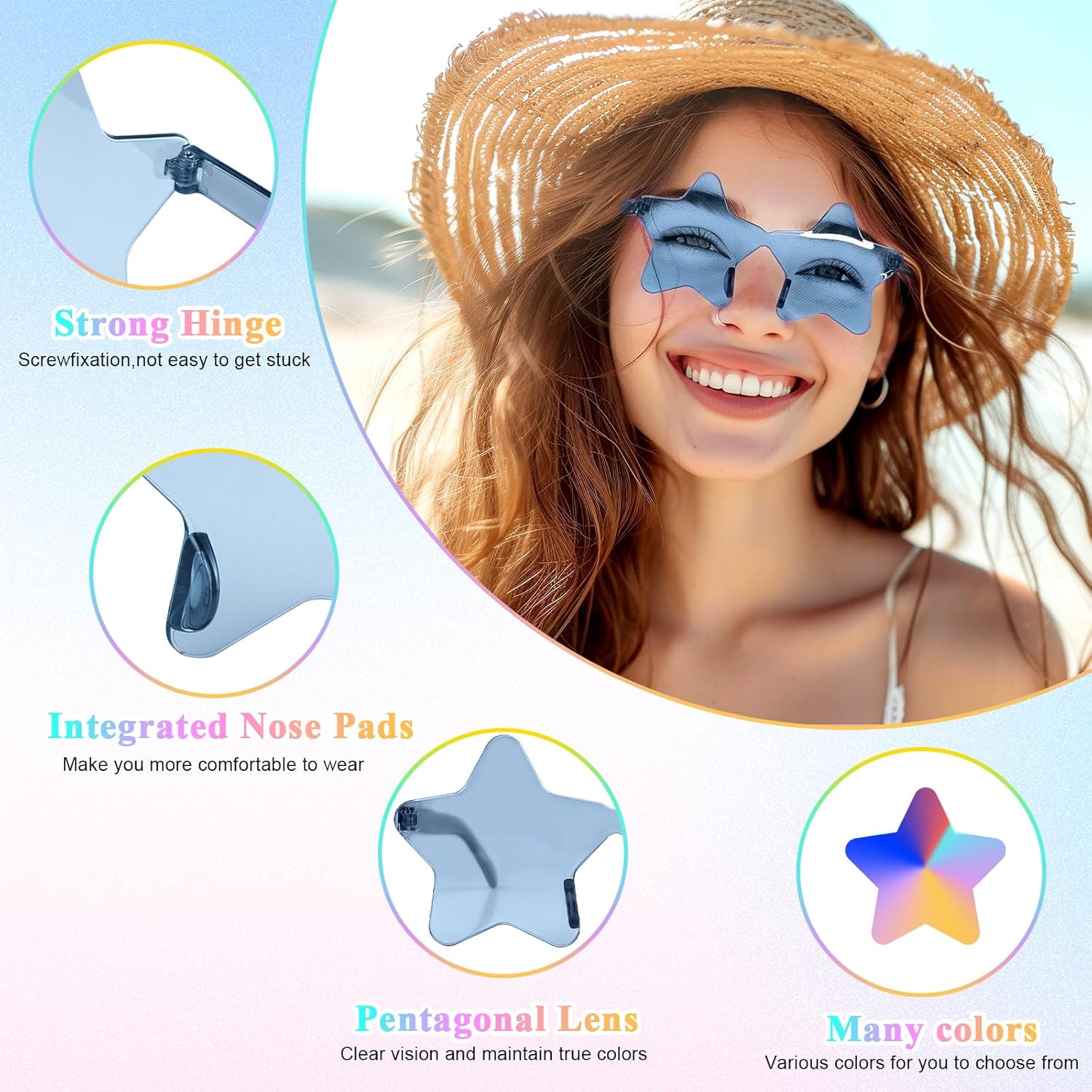 Stylish Translucent Star-Shaped Sunglasses