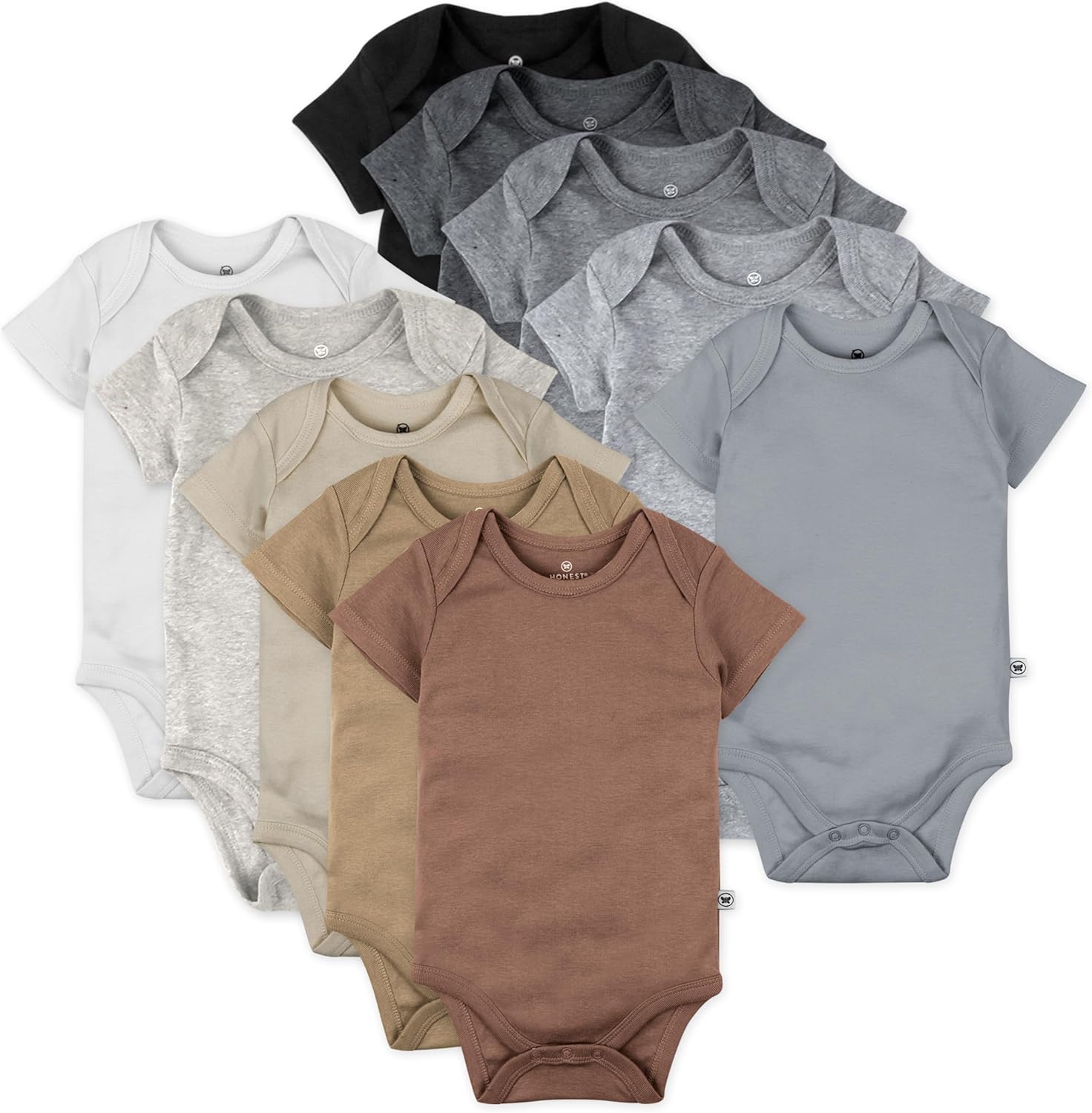 10-Piece Organic Cotton Bodysuits Soft and Gentle for Newborns