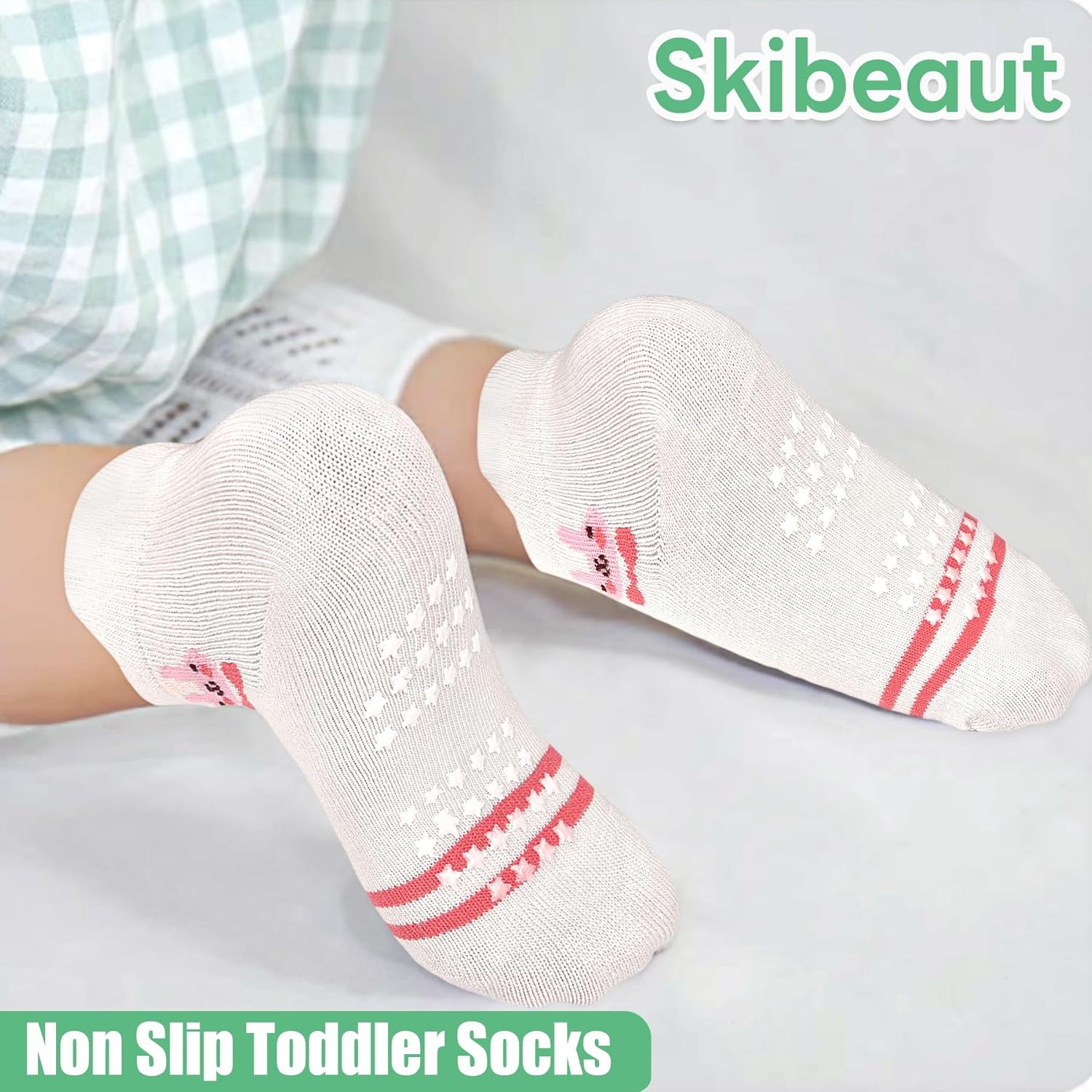SkiBeaut Non-Slip Ankle Socks for Toddlers