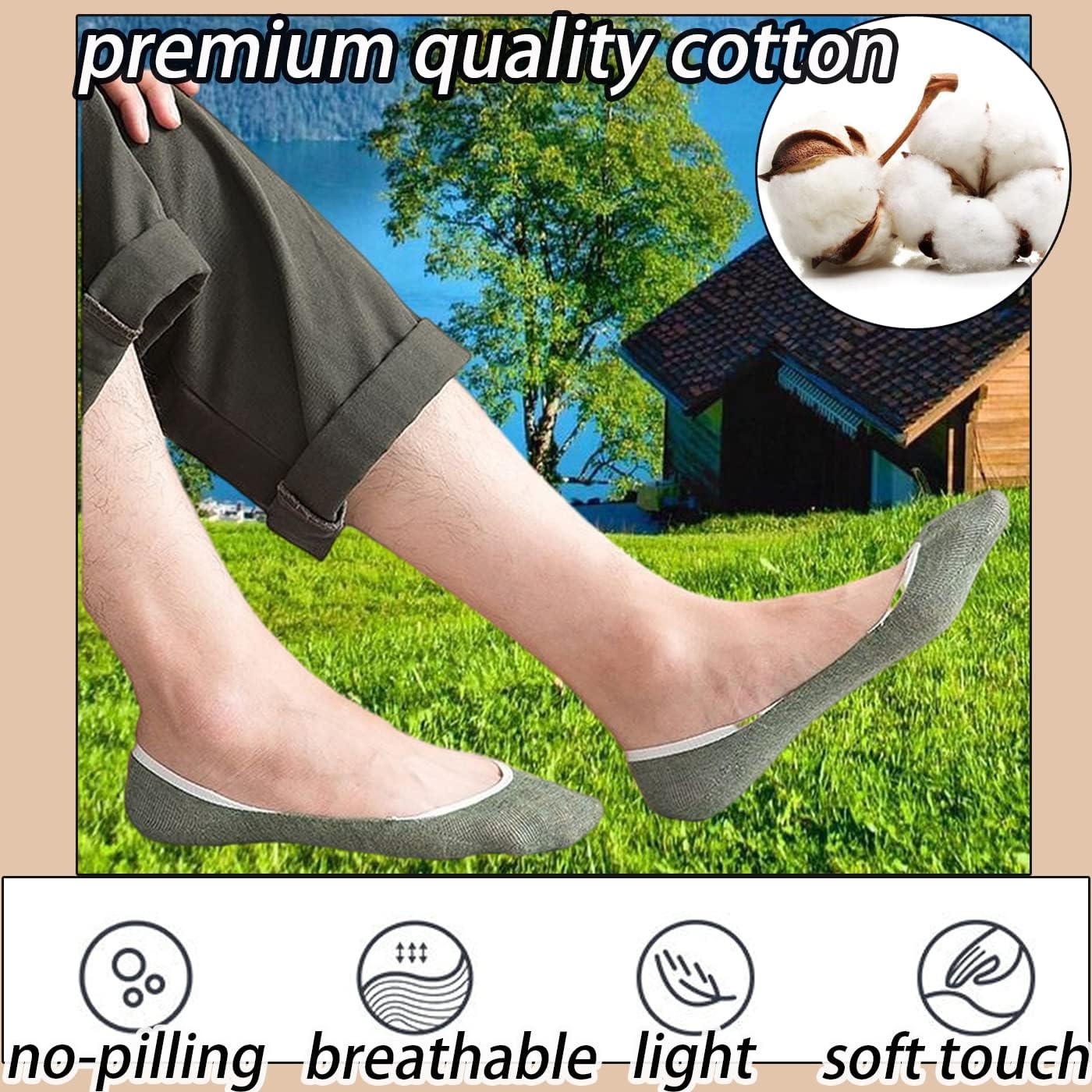 CHUNFO No Show Liner Mens Socks