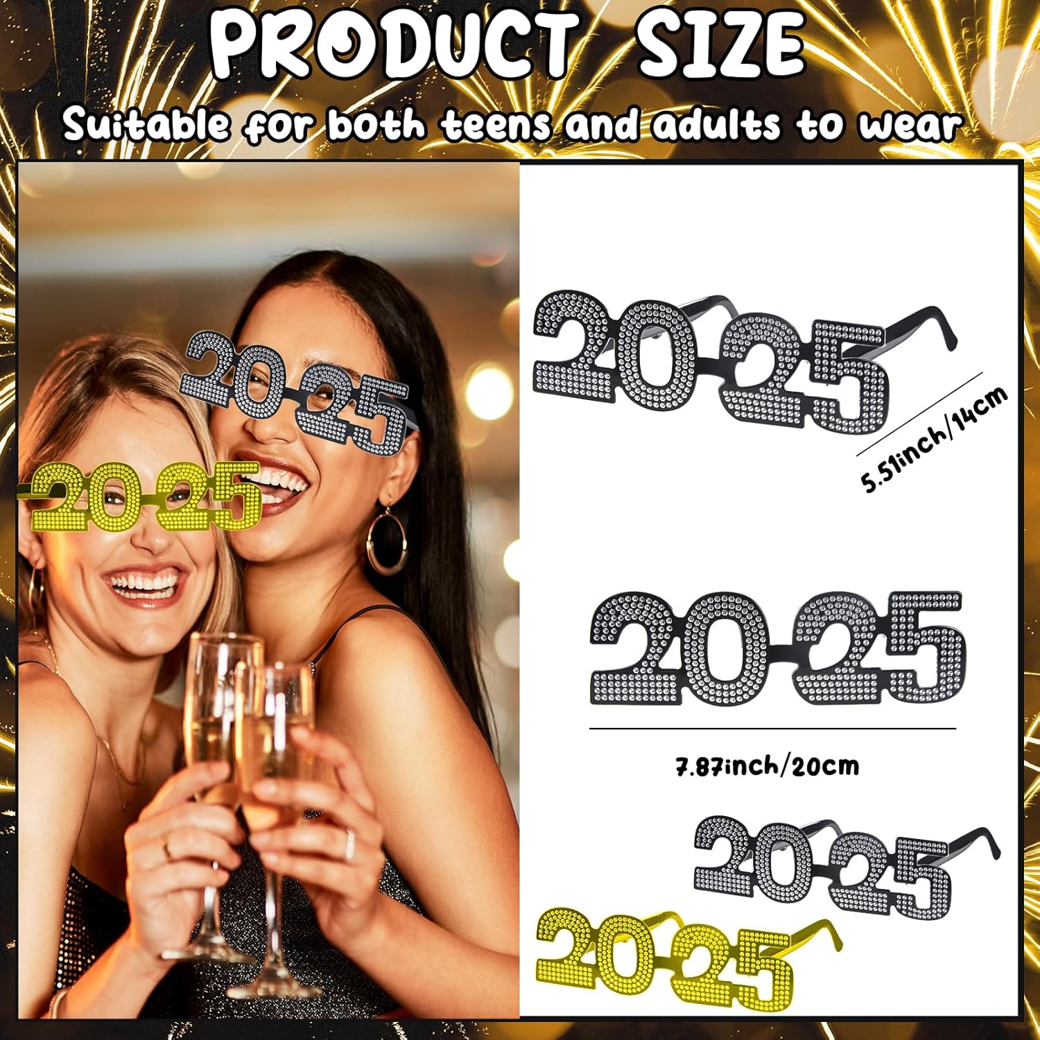 2025 Number Glitter Sunglasses