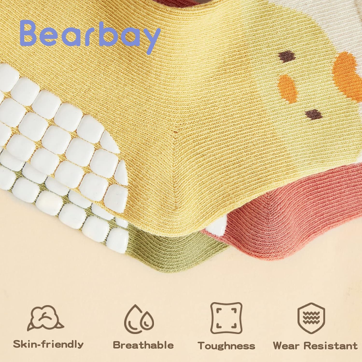 Adorable Non-Slip Ankle Socks for Toddlers 0-7 Months