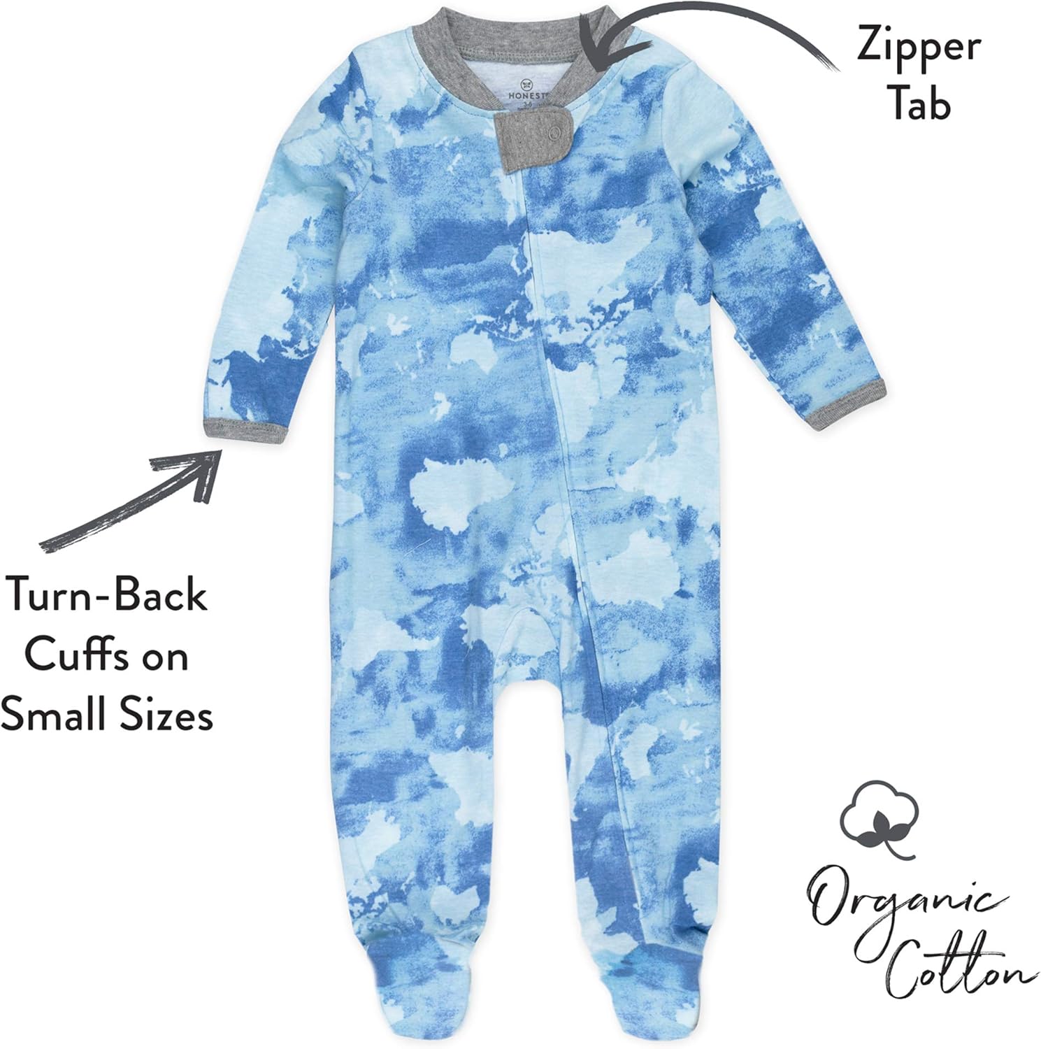 HonestBaby Sleep Play Footed Pajama Sufflers for Baby Boys