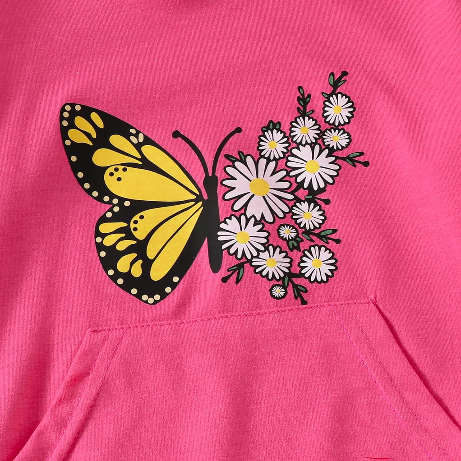 Cute Toddler Girl Butterfly Floral PrintCotTONBlend Set for FallWinter