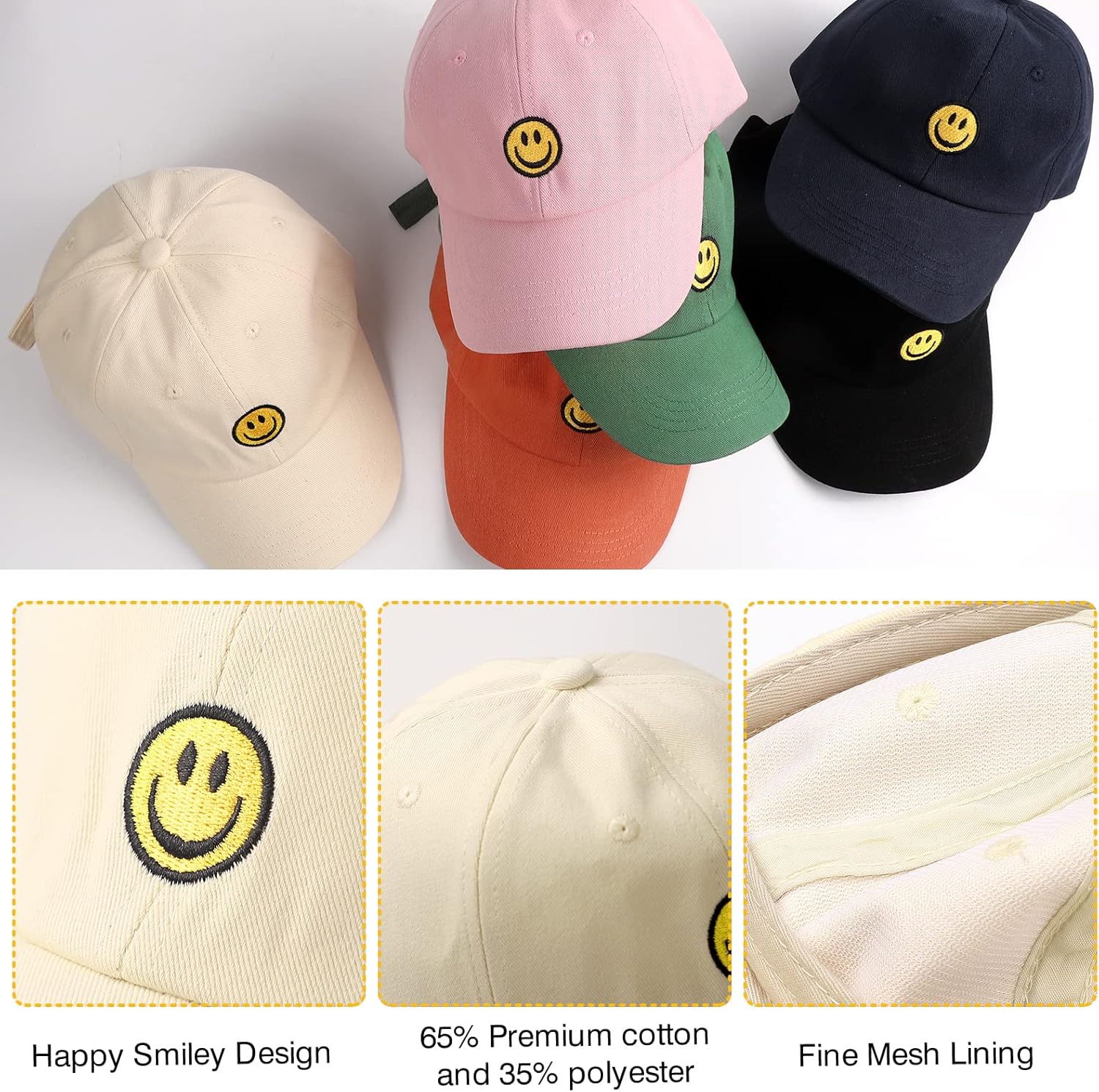 Smiley Face Kids Baseball Cap