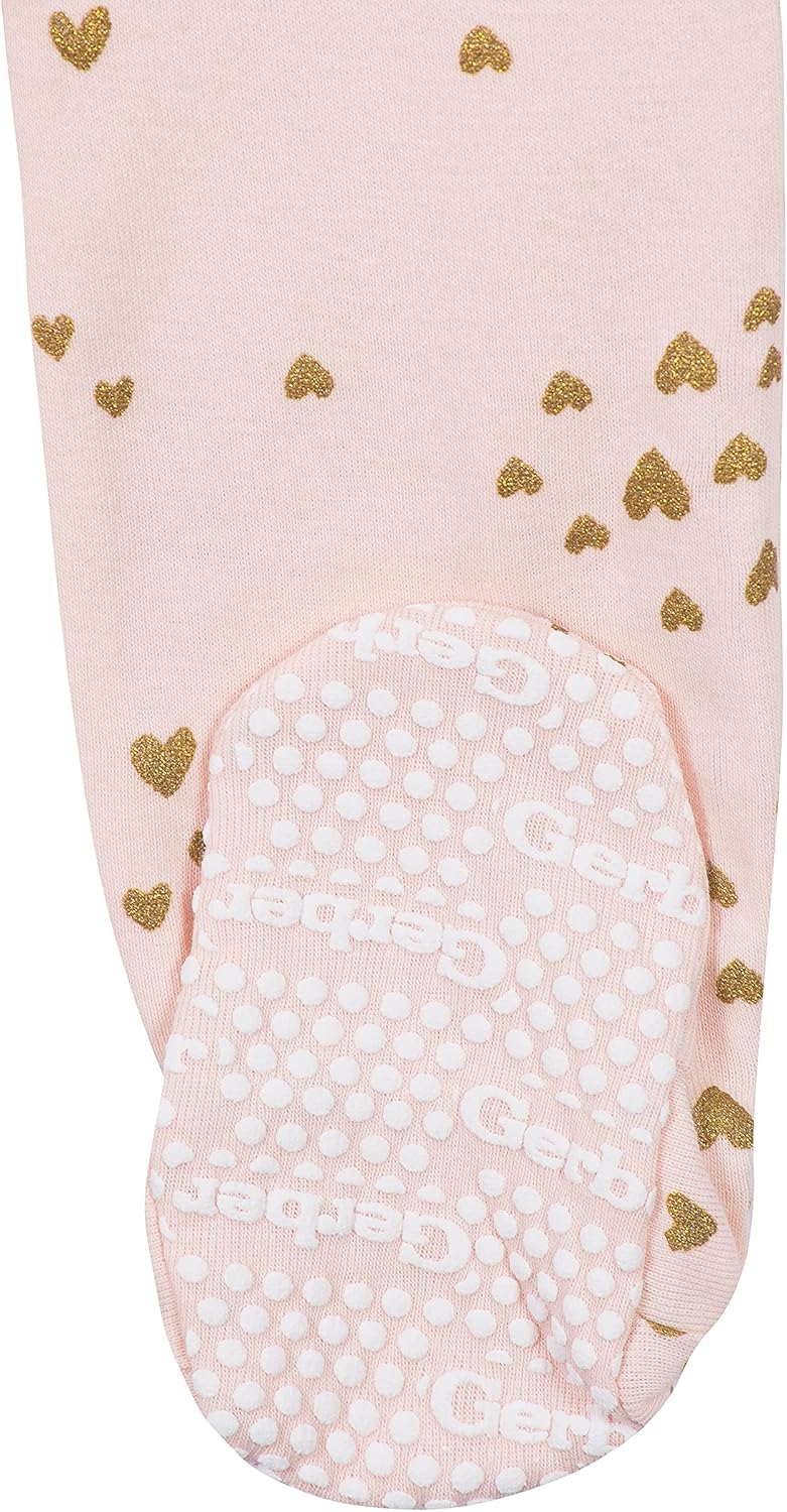 Gerber Baby Girls 4-Pack Footed Pajamas Actual Product