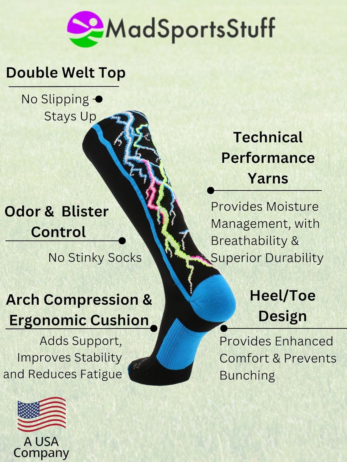 Crazy Socks with Lightning Bolts Electric Storm for Men